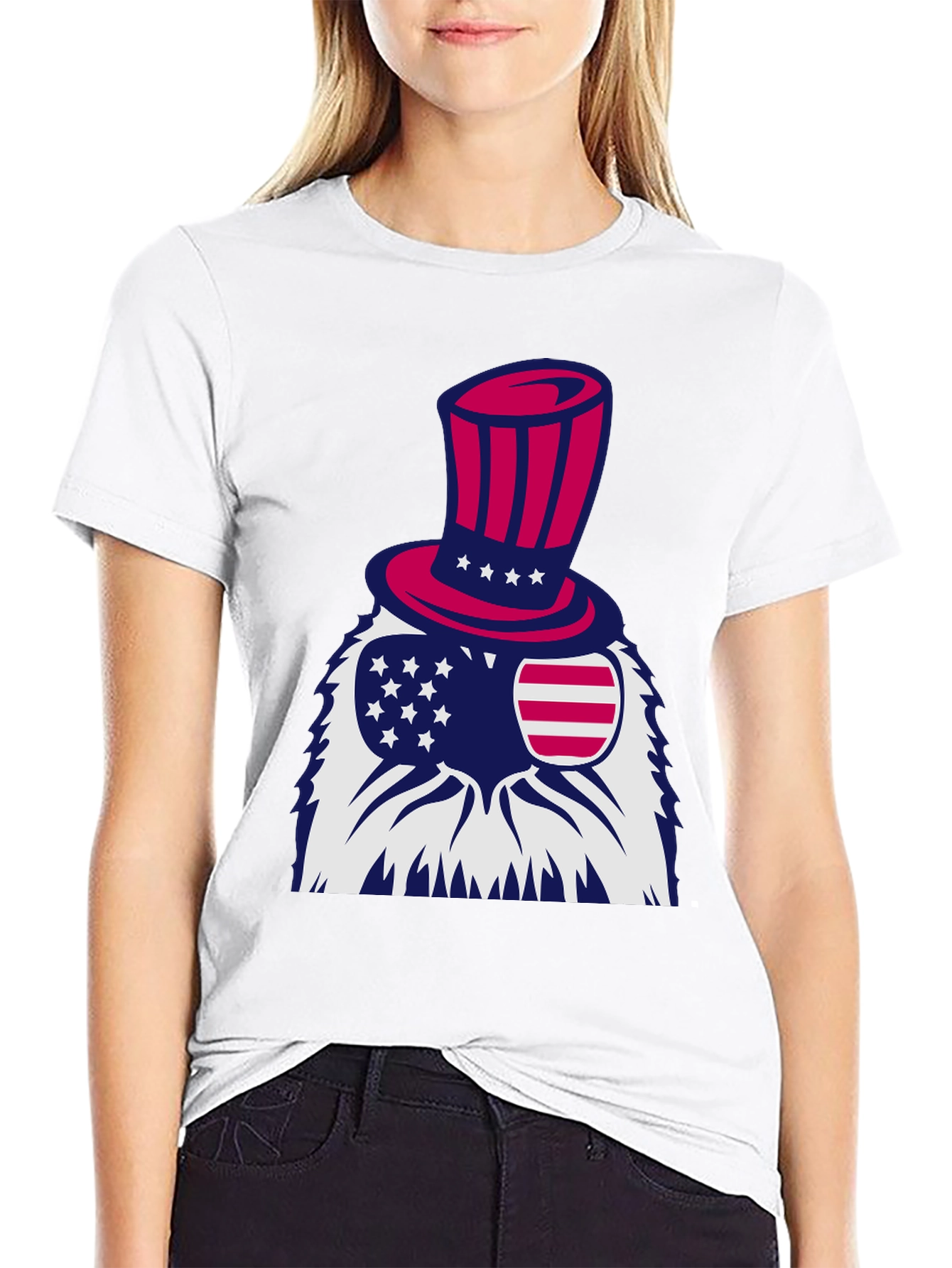 Black Patriotic Eagle T-Shirt - Stars and Stripes Design view 9