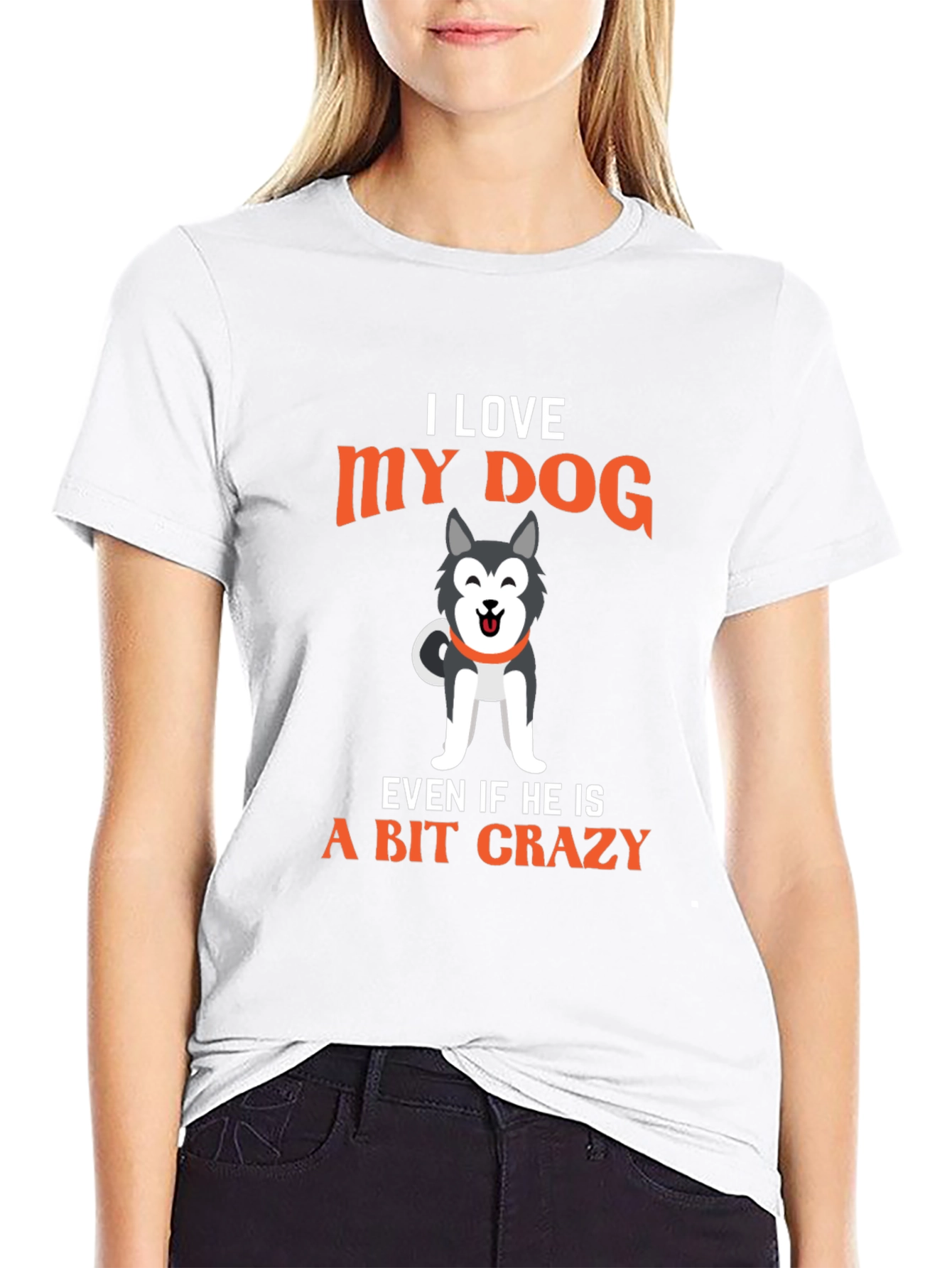 Black I Love My Dog Men's Graphic T-Shirt - Crazy Dog Lover Tee view 9