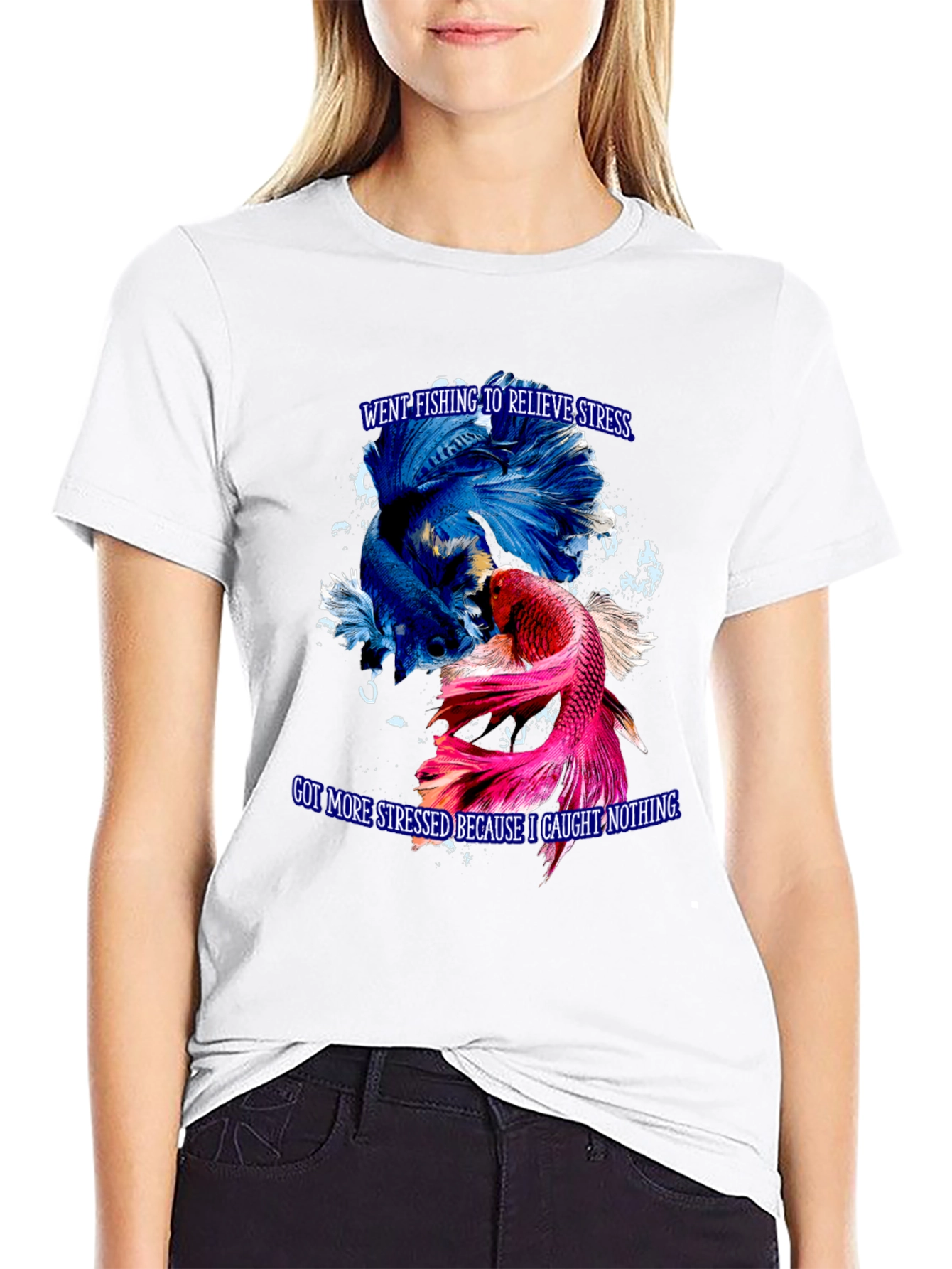 Fishing Stress Relief Graphic T-Shirt - 9