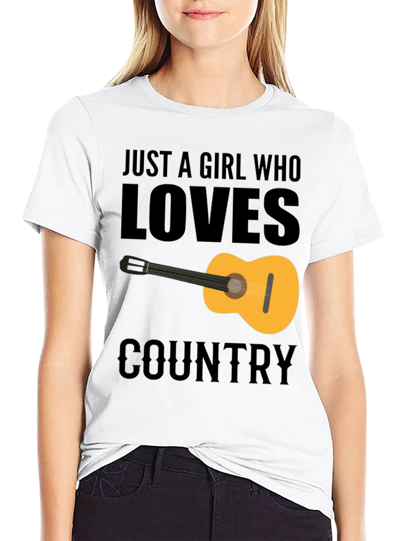 Black Country Music Guitar Graphic Tee view 9