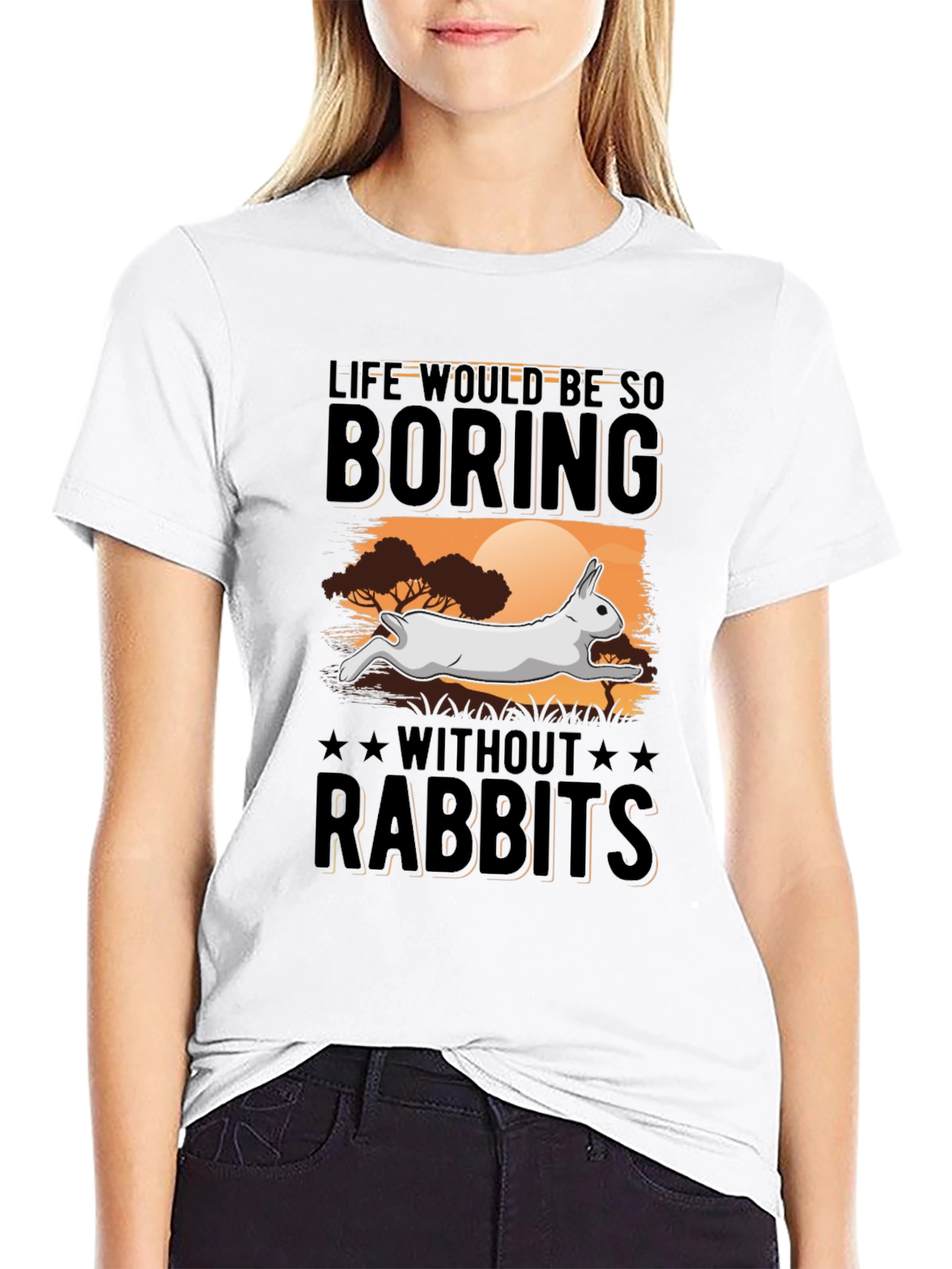 Black Life Would Be So Boring Without Rabbits T-Shirt view 9