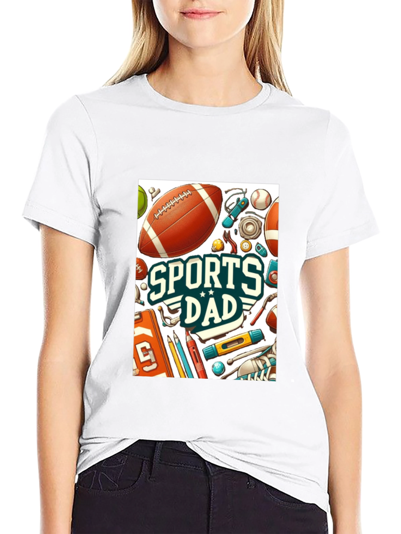 Black Sports Dad Graphic Tee - Perfect Gift for Sporty Dads! view 9