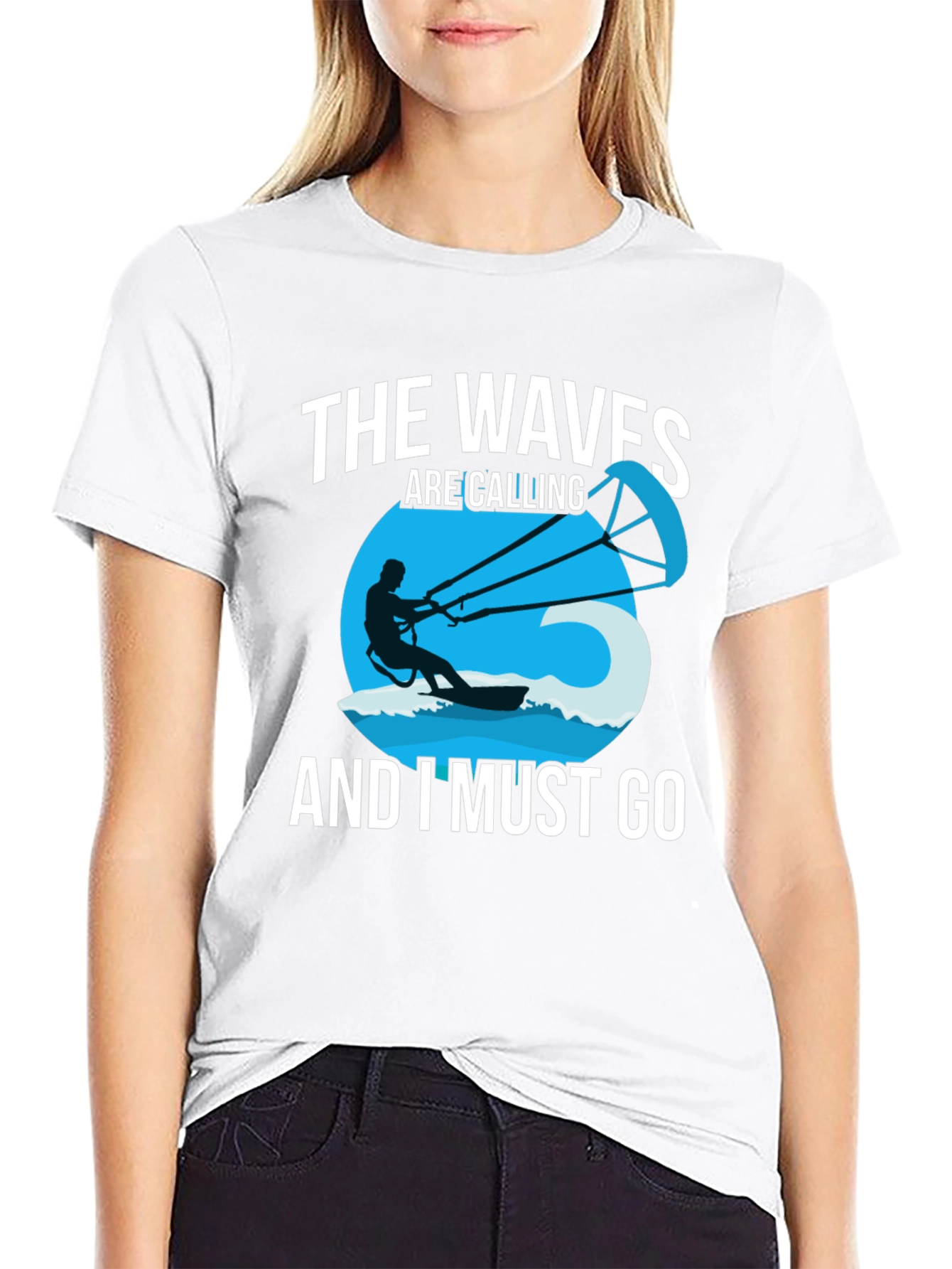 Black The Waves Are Calling Men's Graphic Tee view 9