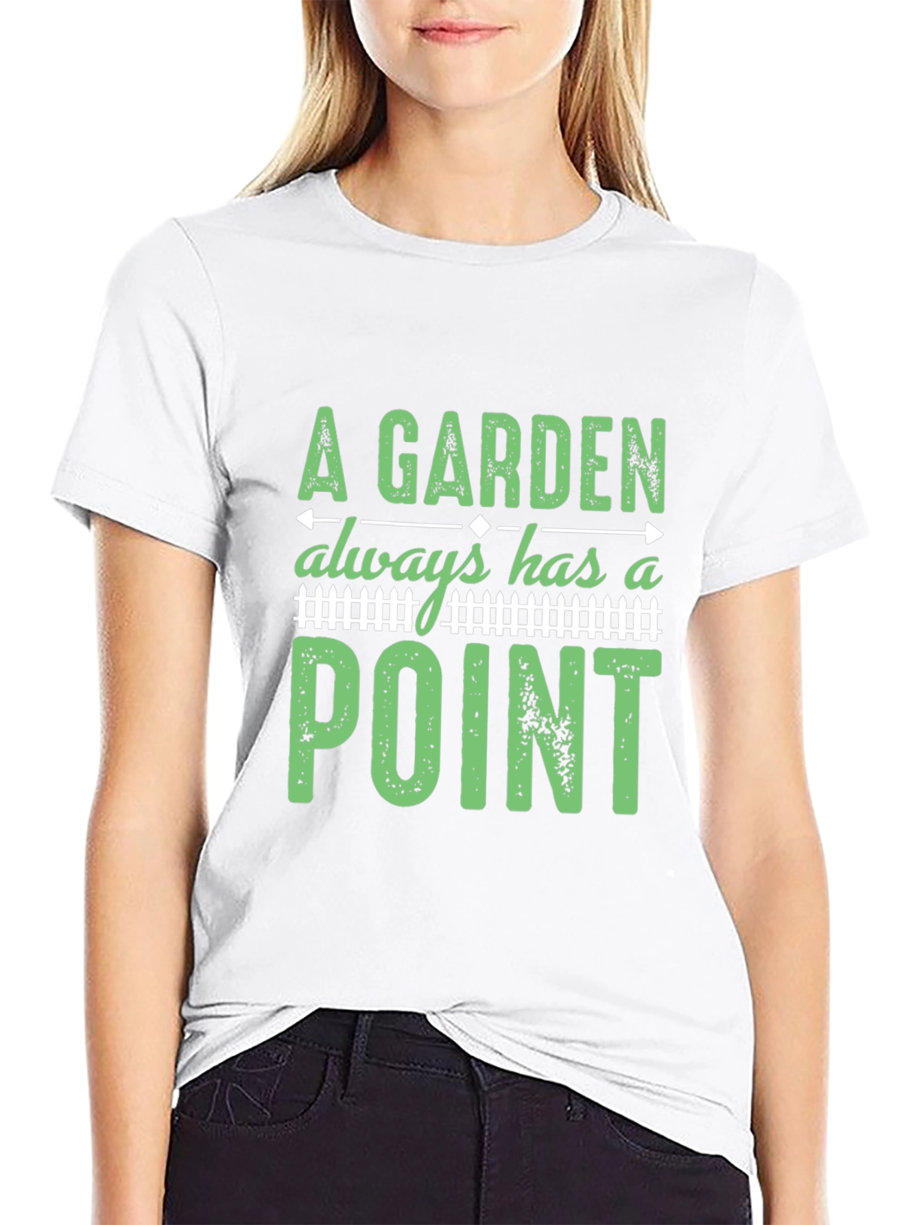 Black A Garden Always Has a Point T-Shirt view 9