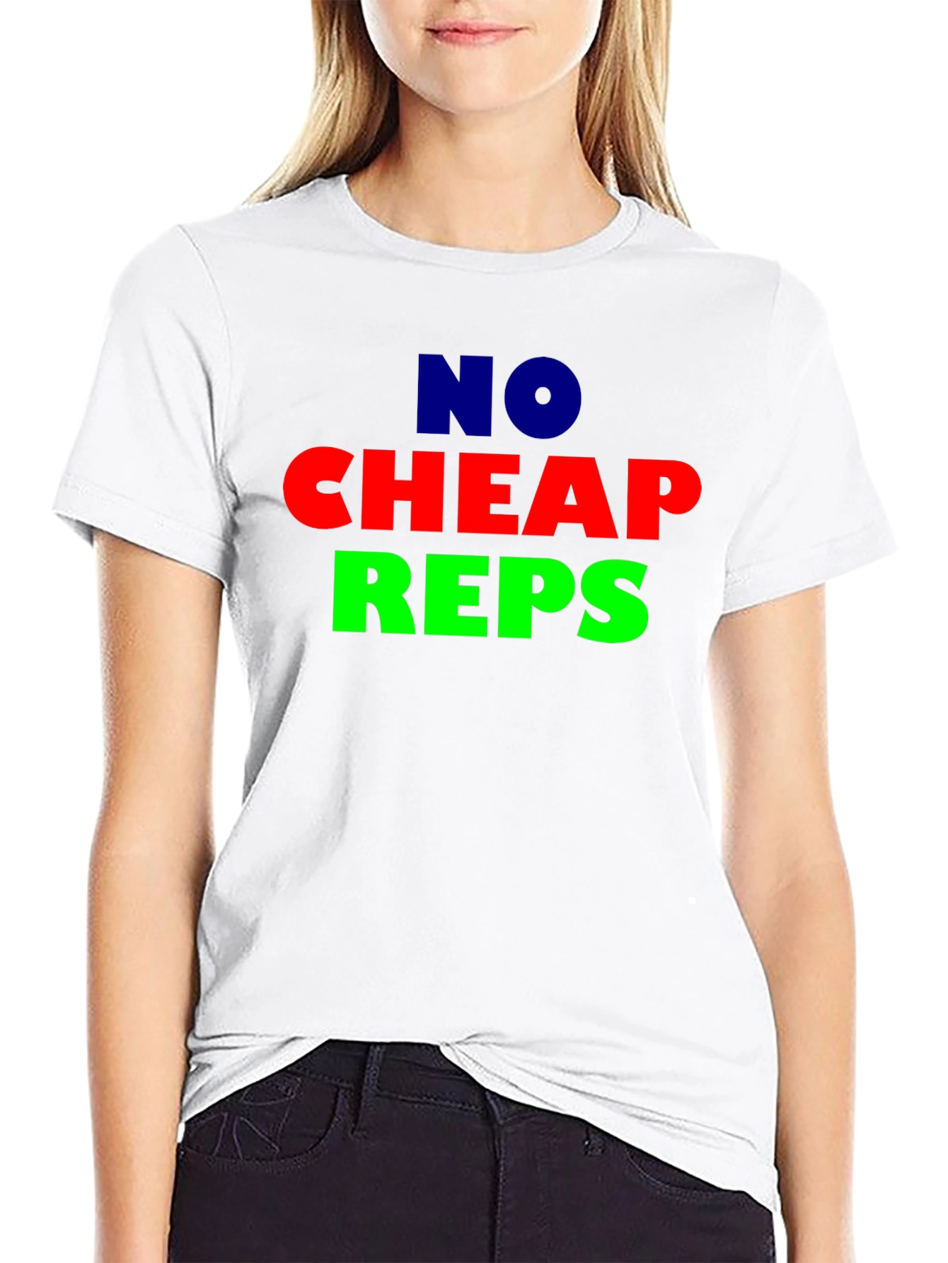 Black No Cheap Reps Graphic Tee - Gym & Fitness Apparel view 9