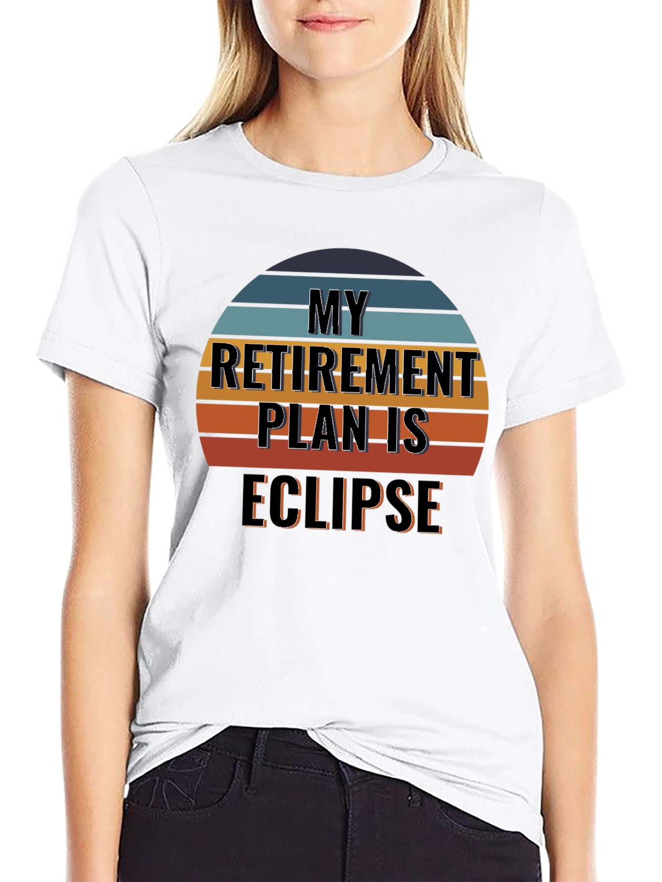 Black My Retirement Plan is Eclipse T-Shirt view 9