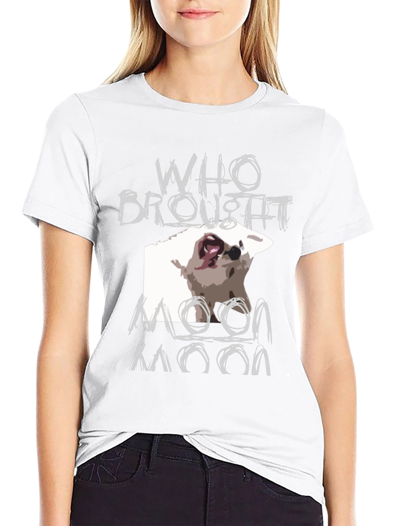 Black Who Brought Moon Moon T-Shirt view 9