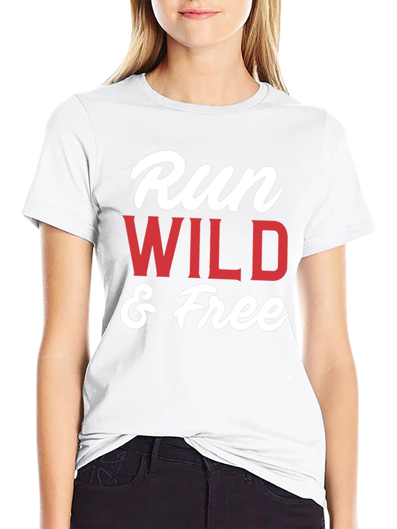 Black Run Wild & Free Graphic T-Shirt - Black view 9