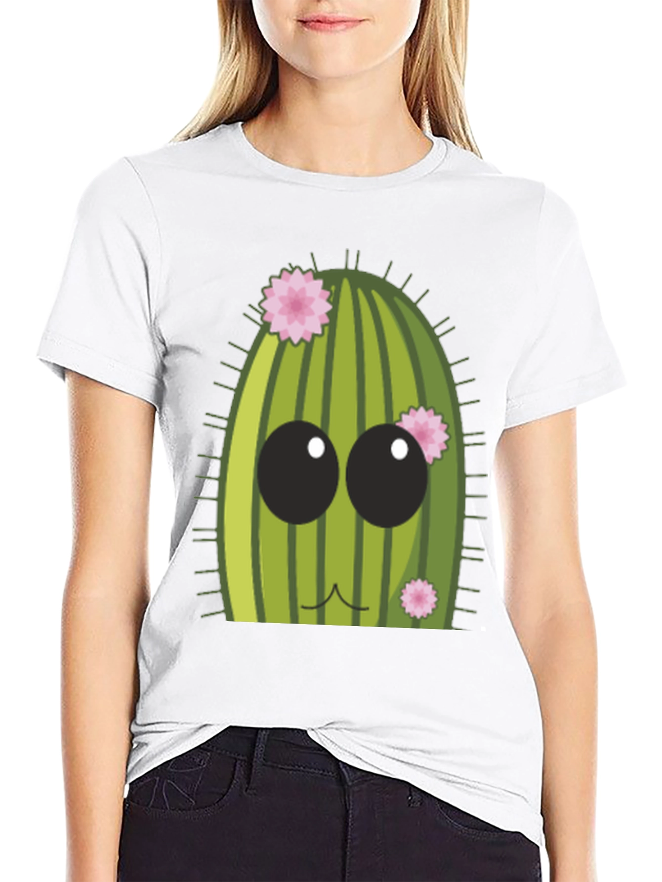 Black Cute Cactus Graphic Tee - Men's Black T-Shirt view 9