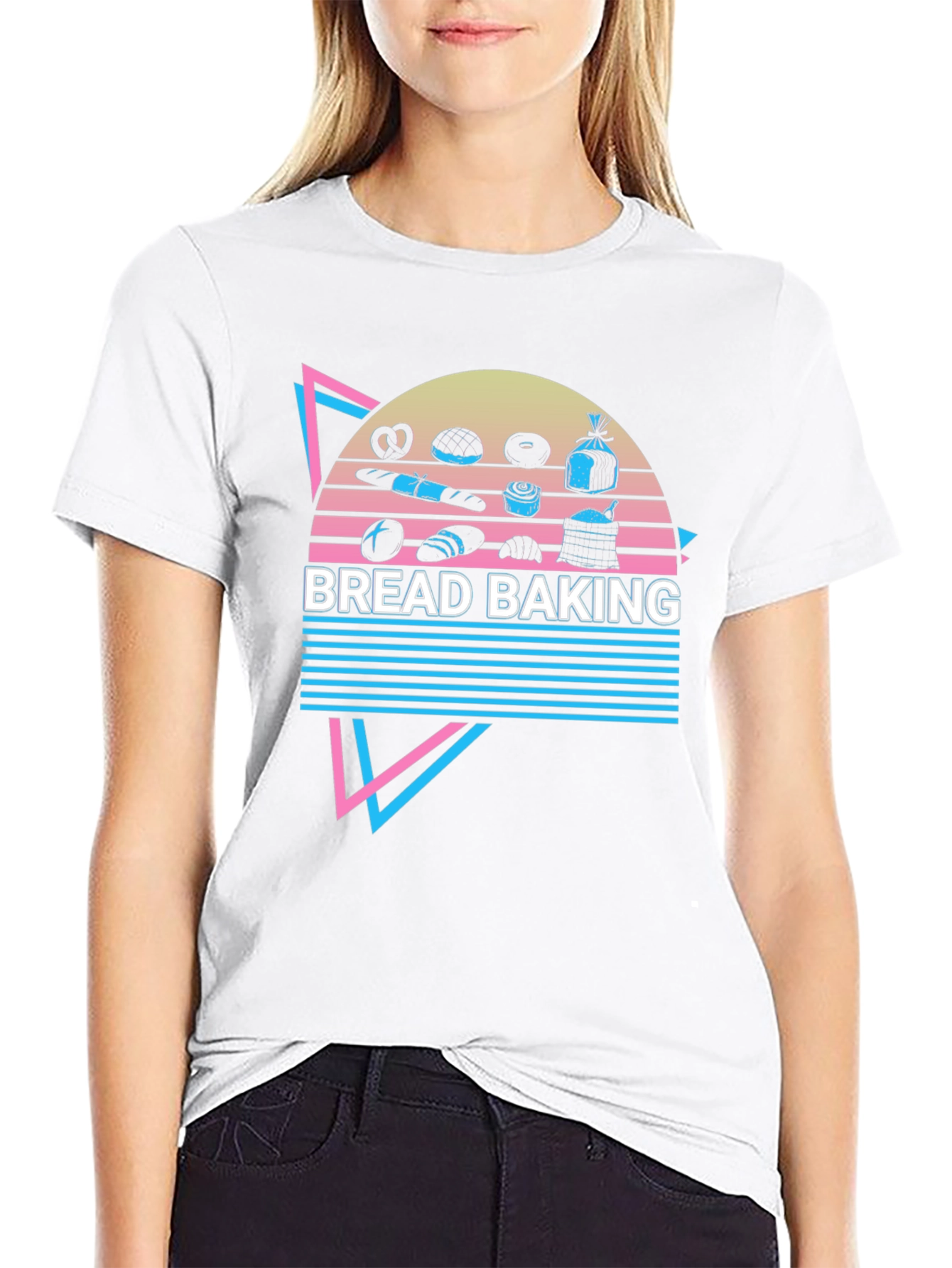Black Retro Bread Baking Graphic Tee view 9