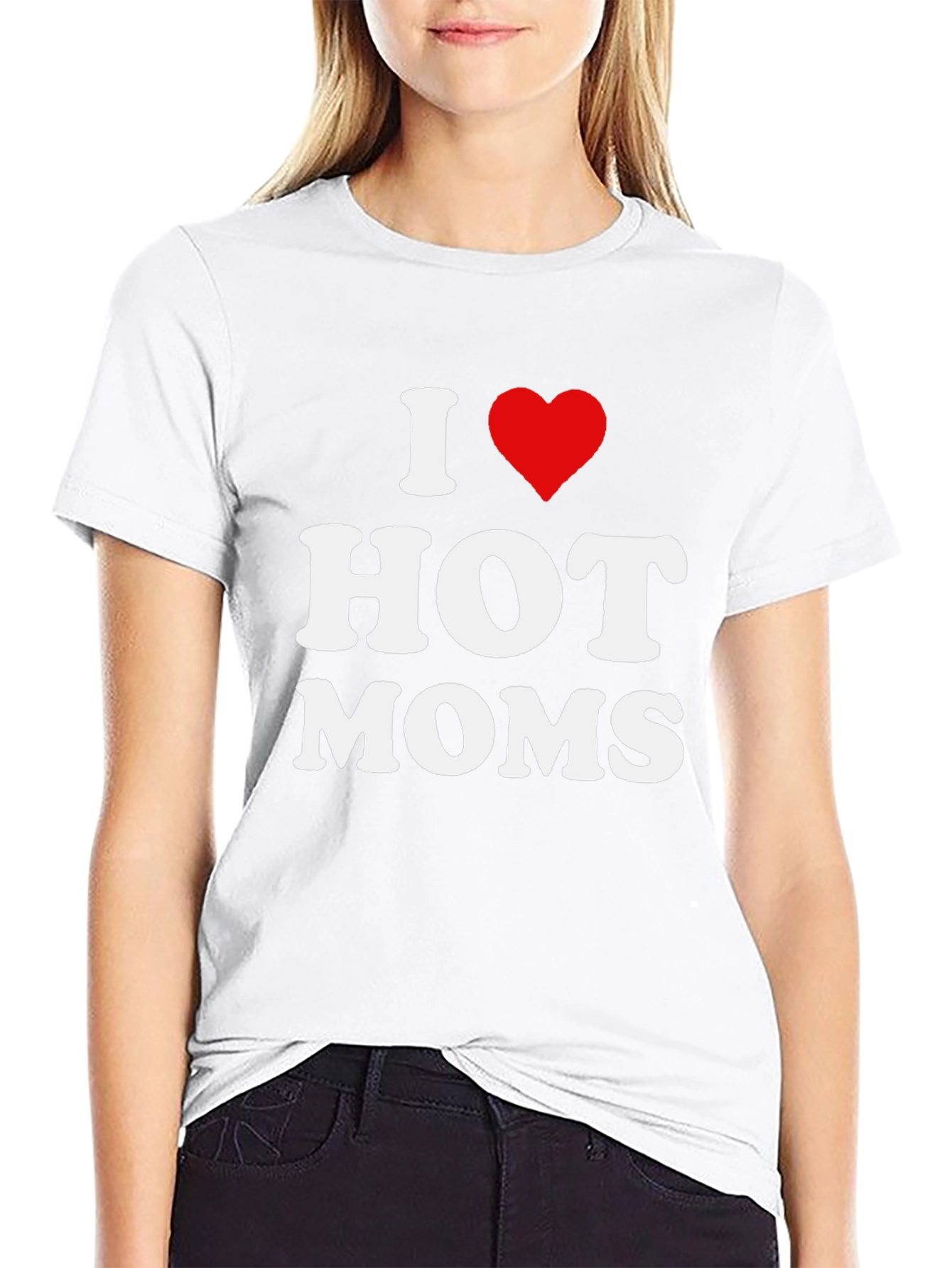 Black I Heart Hot Moms Black T-Shirt view 9