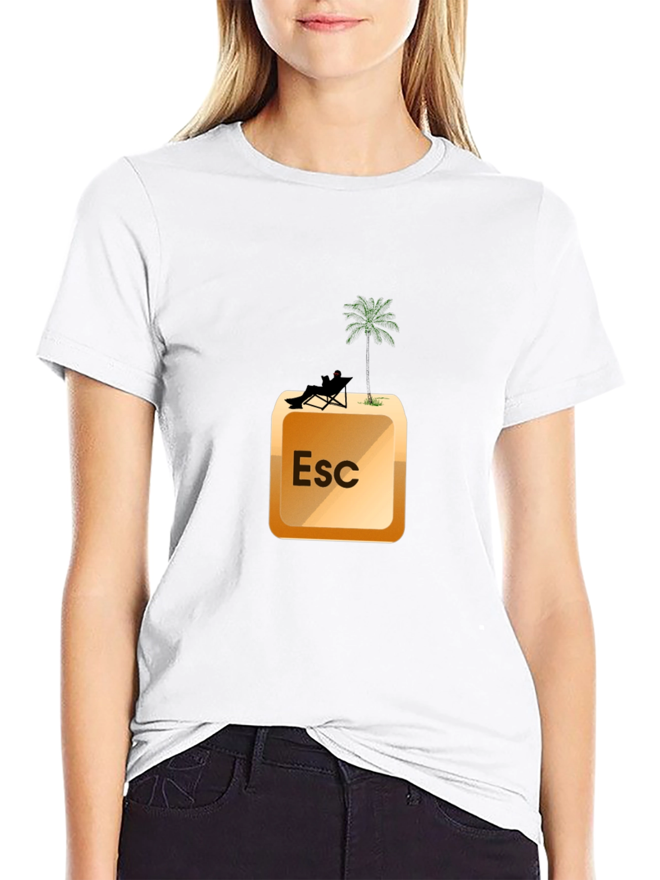 Black Escape Key T-Shirt - Vacation Mode On view 9