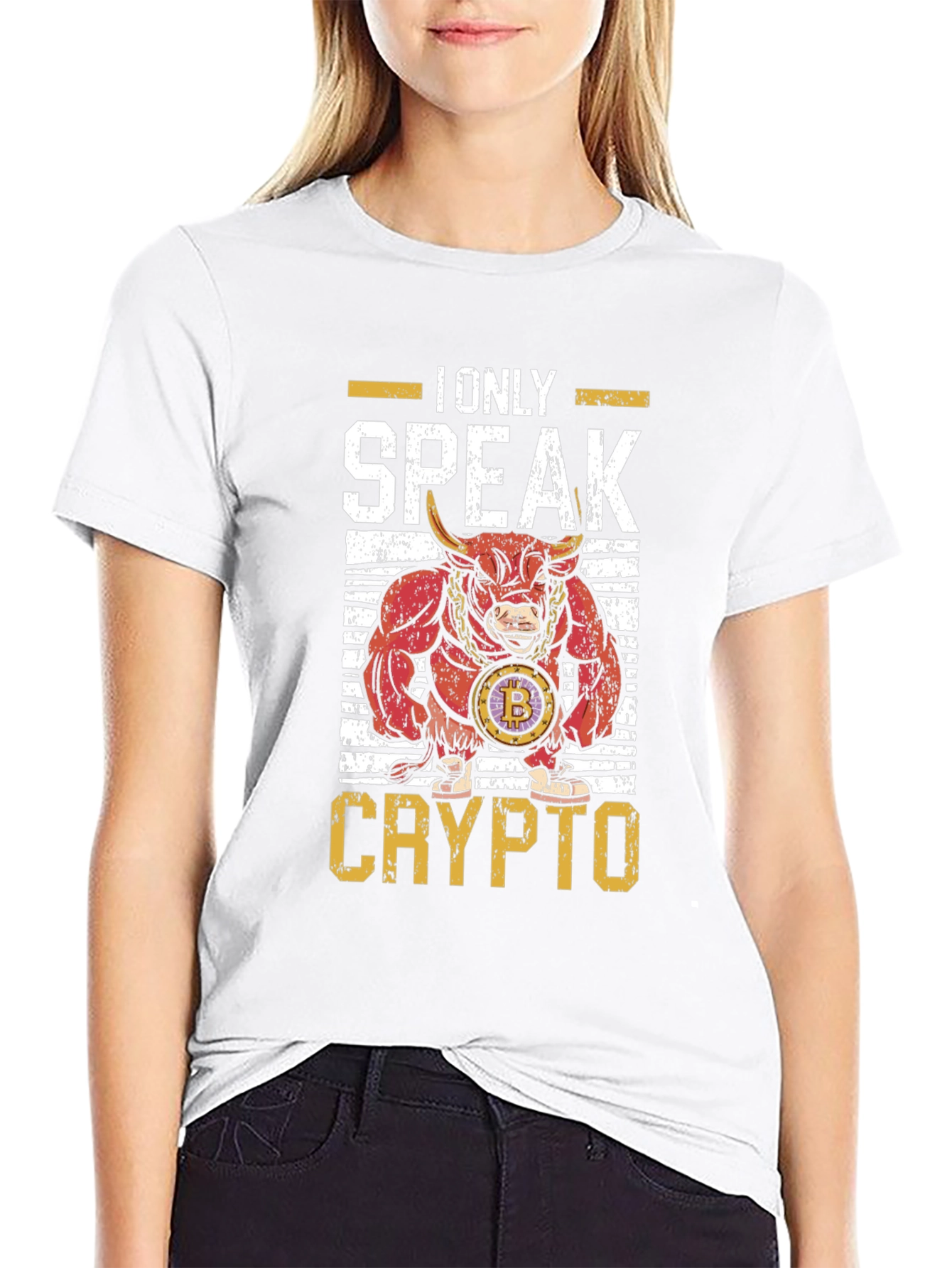 Black Crypto Bull T-Shirt - I Only Speak Crypto view 9