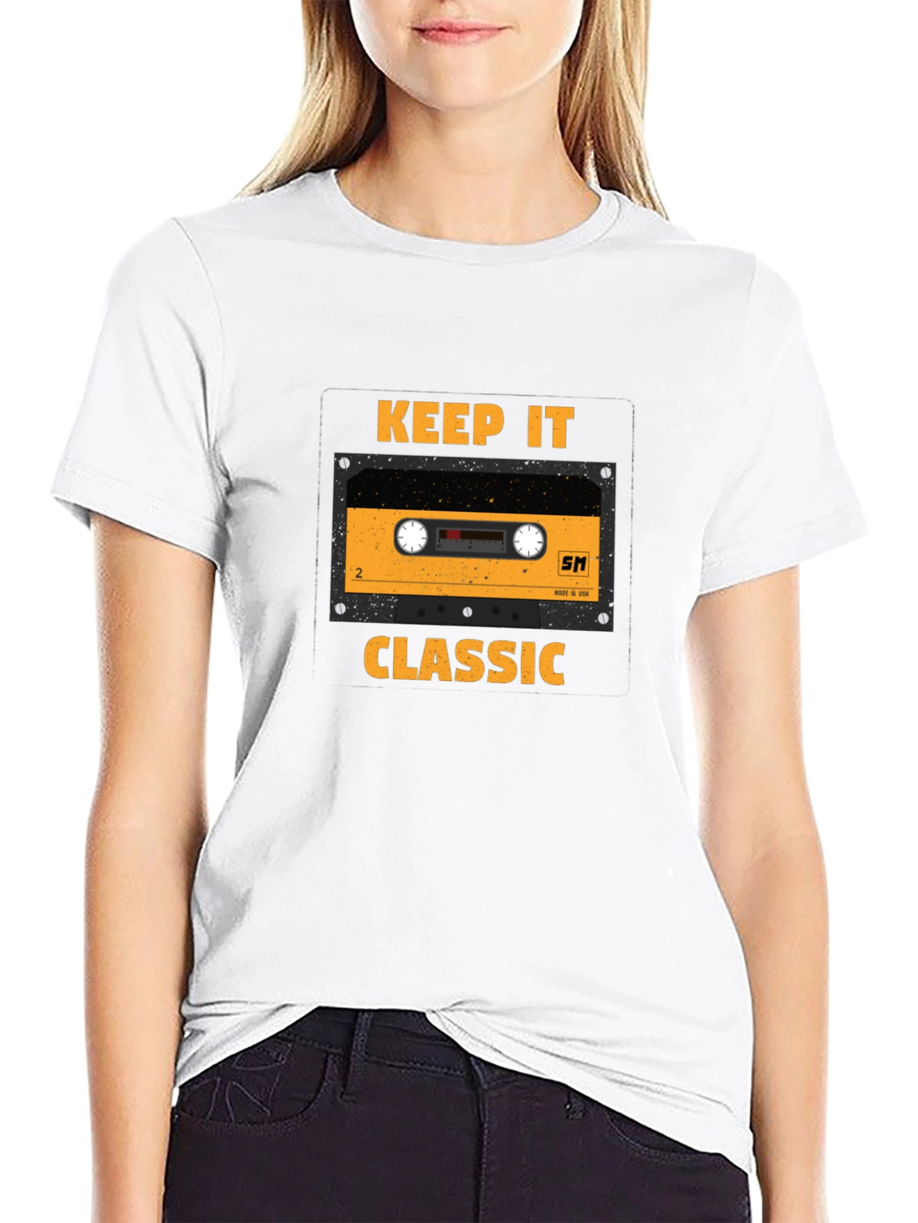 Black Keep It Classic Cassette Tape T-Shirt view 9