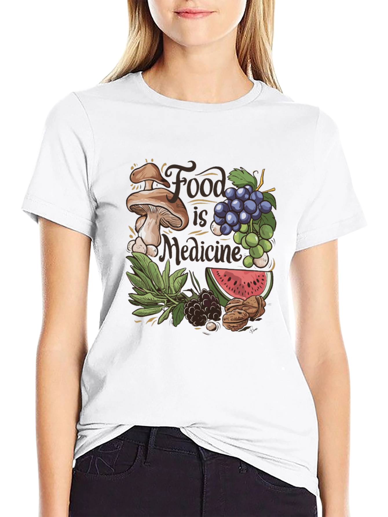 Black Food is Medicine Graphic T-Shirt view 9