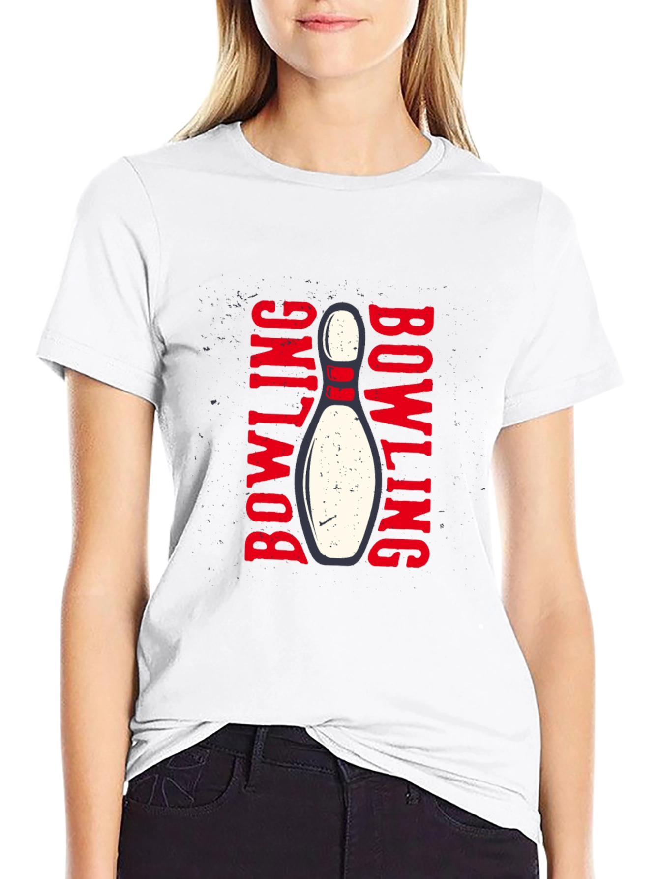 Black Bowling Strike Graphic T-Shirt - Black Cotton Tee view 9