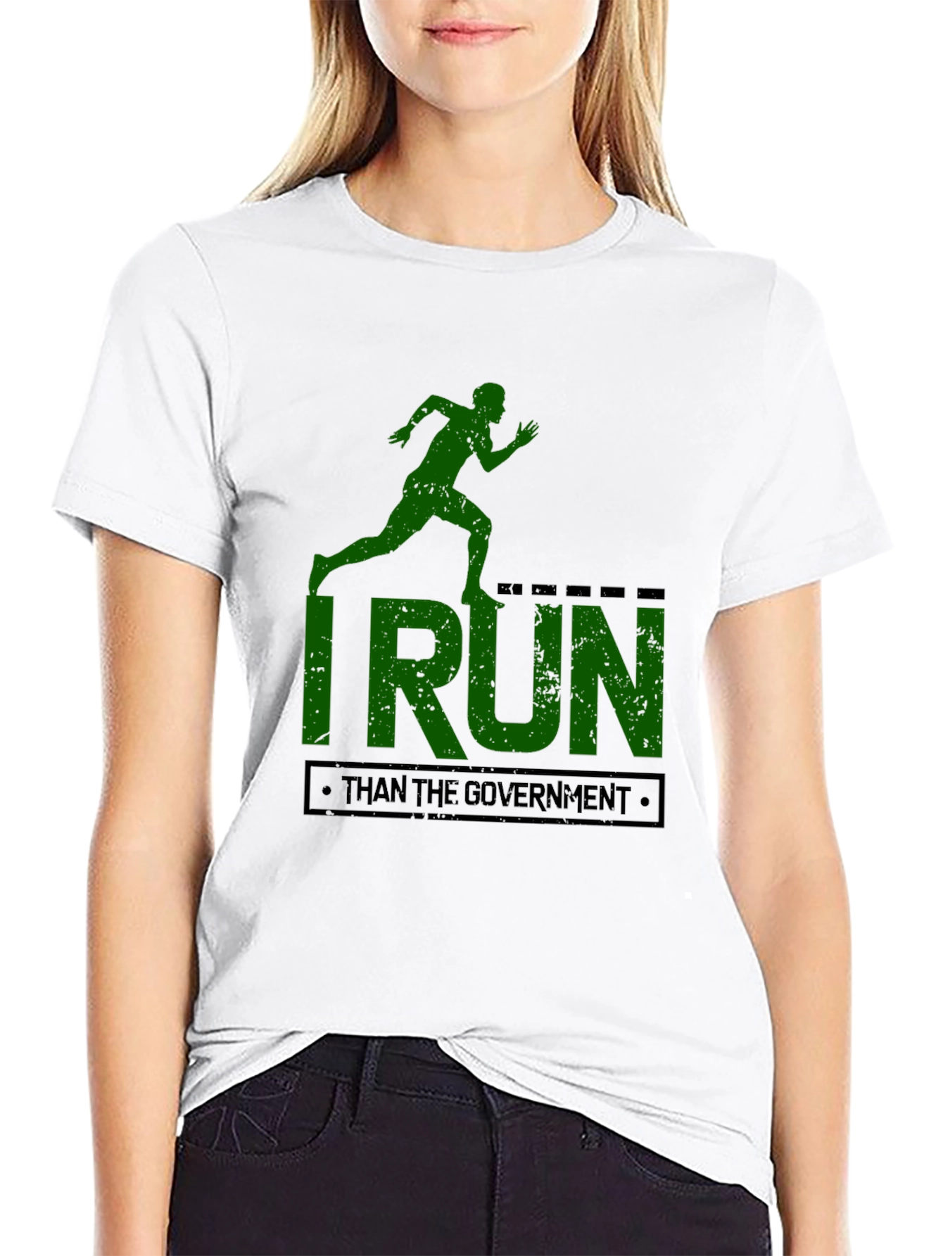 Black I Run Faster Than The Government T-Shirt view 9