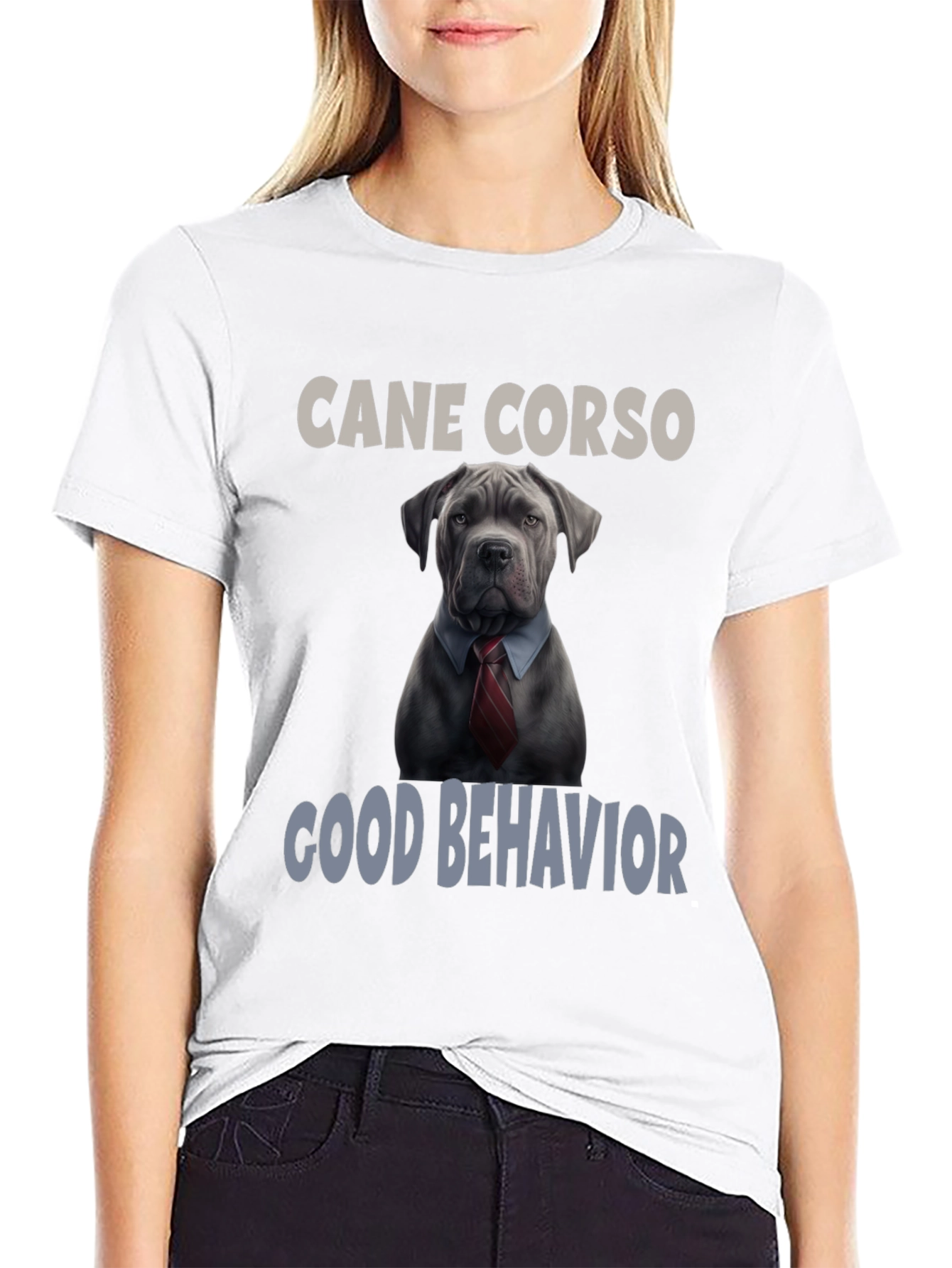 Black Cane Corso Good Behavior T-Shirt view 9