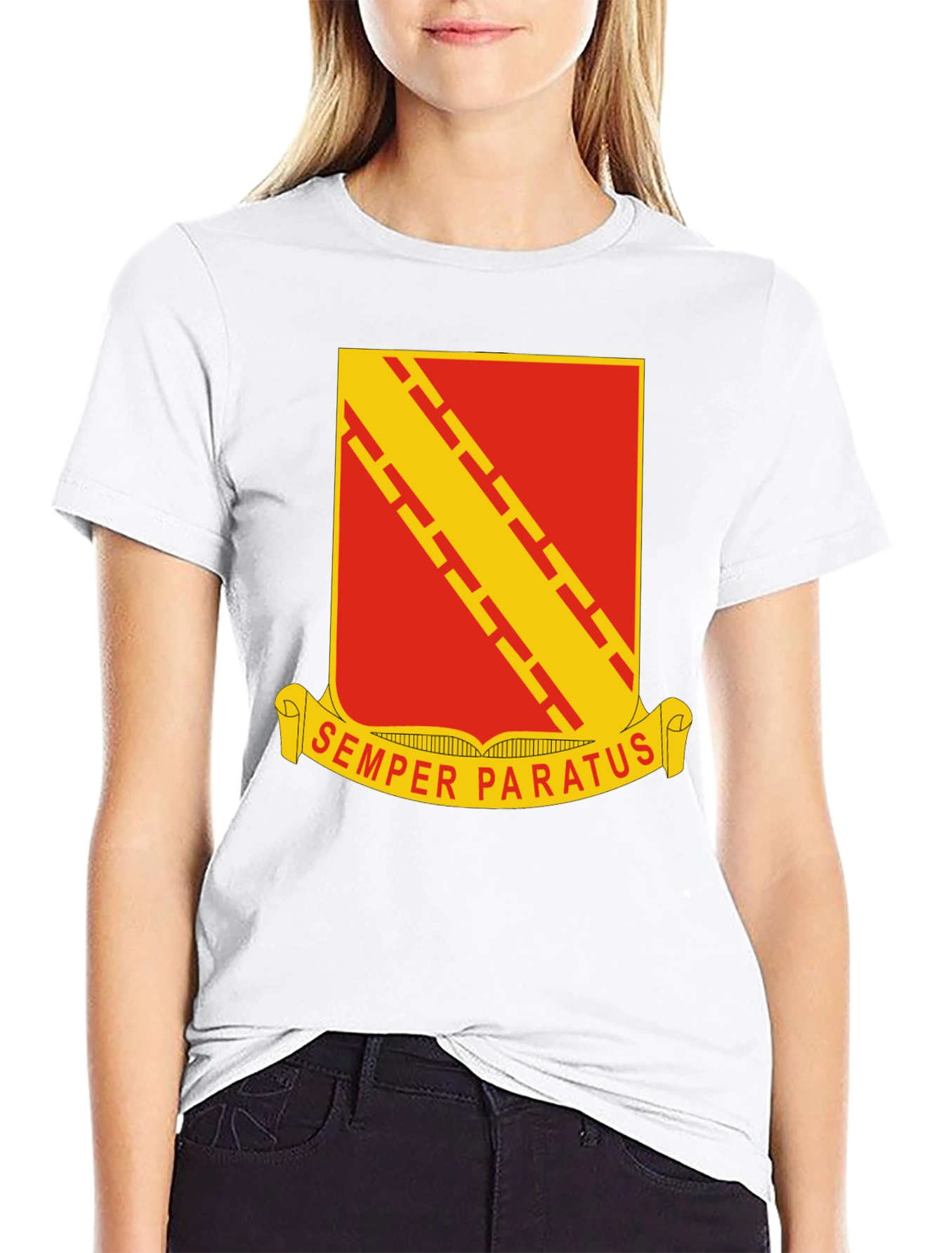 Black Semper Paratus T-Shirt - Military Graphic Tee view 9