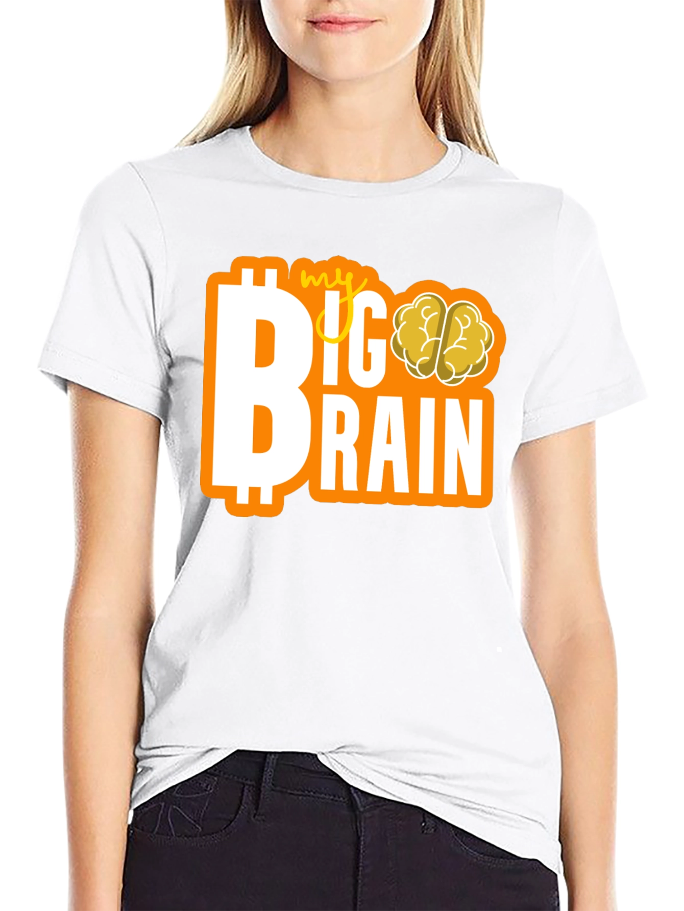 Black My Big Brain Tee - Crypto Investor Genius T-Shirt view 9