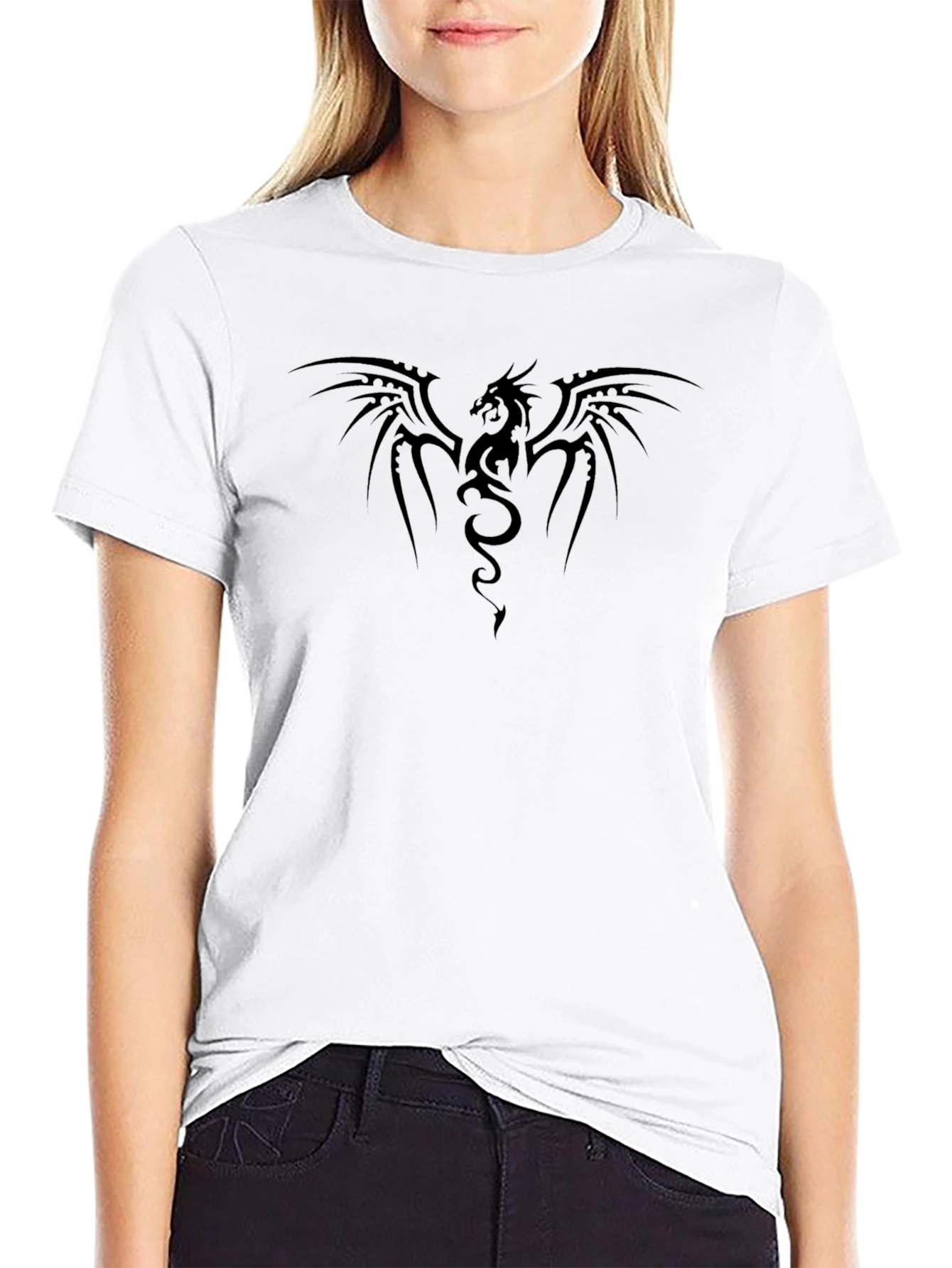 Black Black Dragon Graphic Tee - Men's Casual T-Shirt view 9