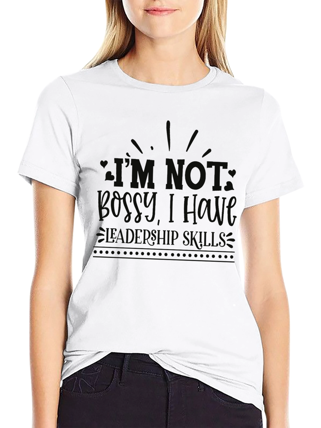 Black I'm Not Bossy Leadership Skills T-Shirt view 9
