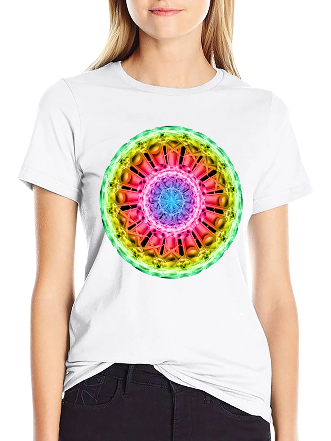 Black Cosmic Mandala Graphic Tee - Black view 9