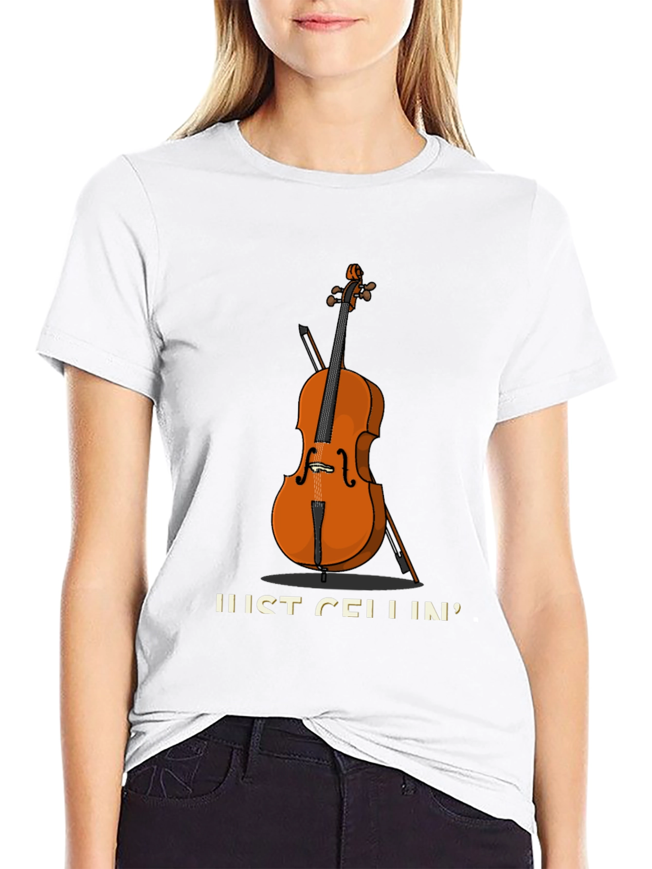 Black Just Cellin' T-Shirt | Music Lover Gift view 9