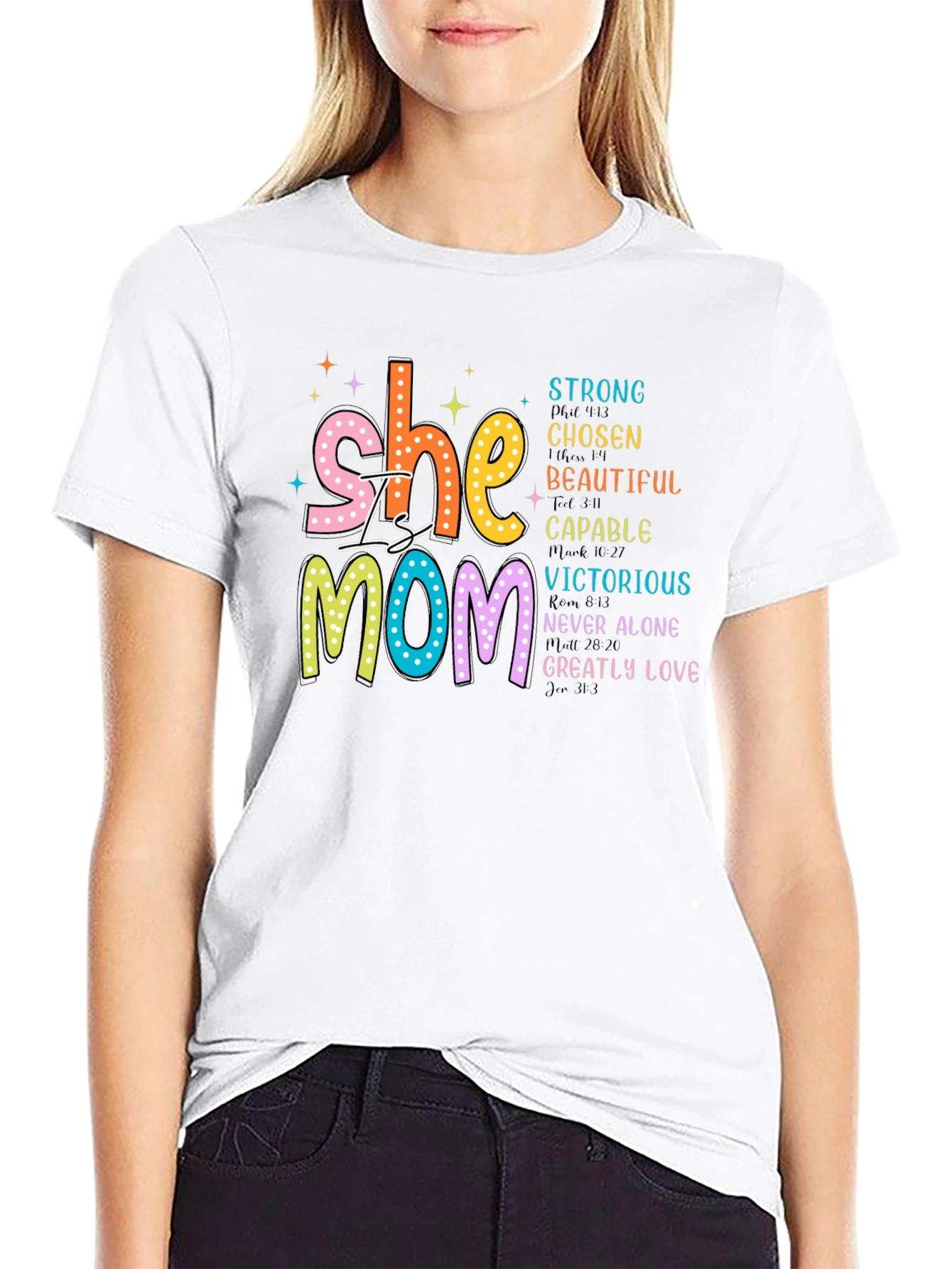 Black She is Mom T-Shirt: Strong Chosen Beautiful view 9