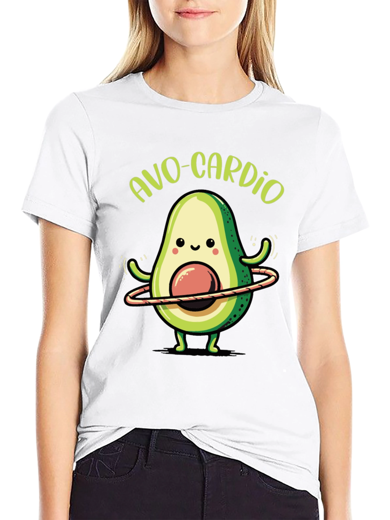 Black Avo-Cardio Black T-Shirt - Avocado Fitness Tee view 9