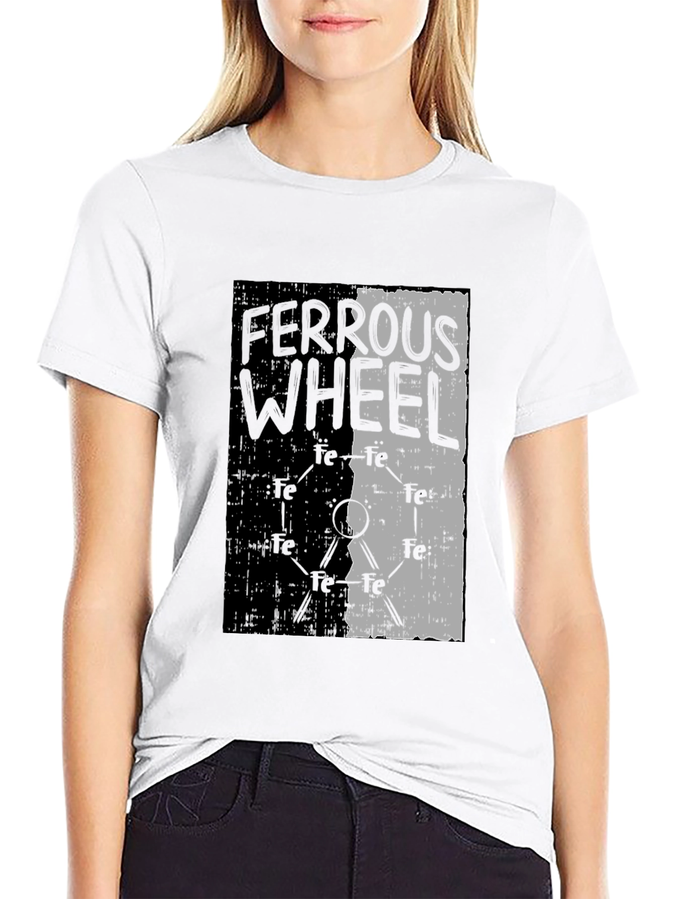 Black Ferrous Wheel Graphic Tee - Black Cotton Blend view 9