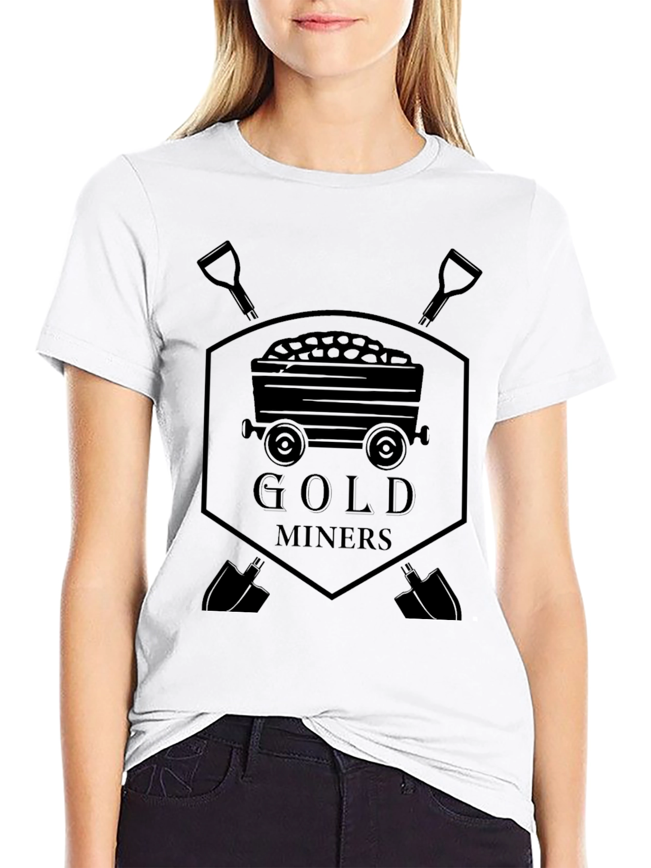 Black Gold Miners Graphic T-Shirt - Black Cotton Tee view 9