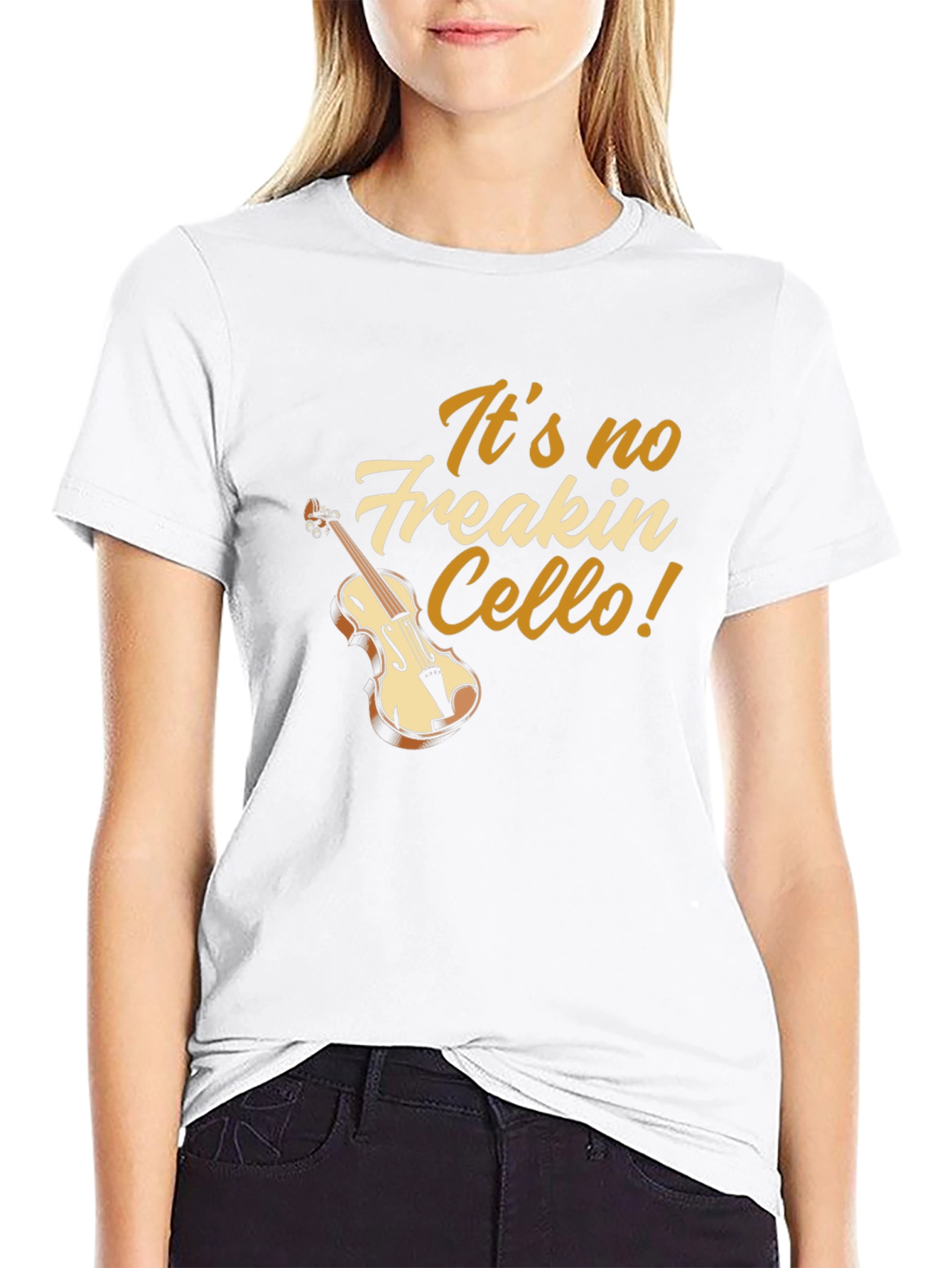 Black It's no Freakin' Cello! Black T-Shirt - Music Lover Gift view 9