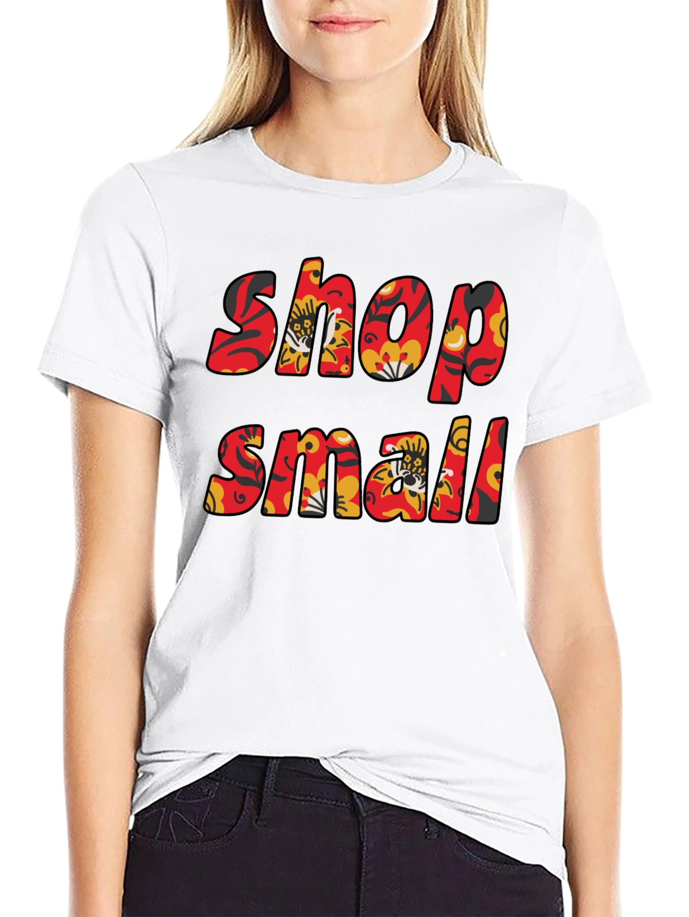 Black Shop Small Floral T-Shirt - Black view 9
