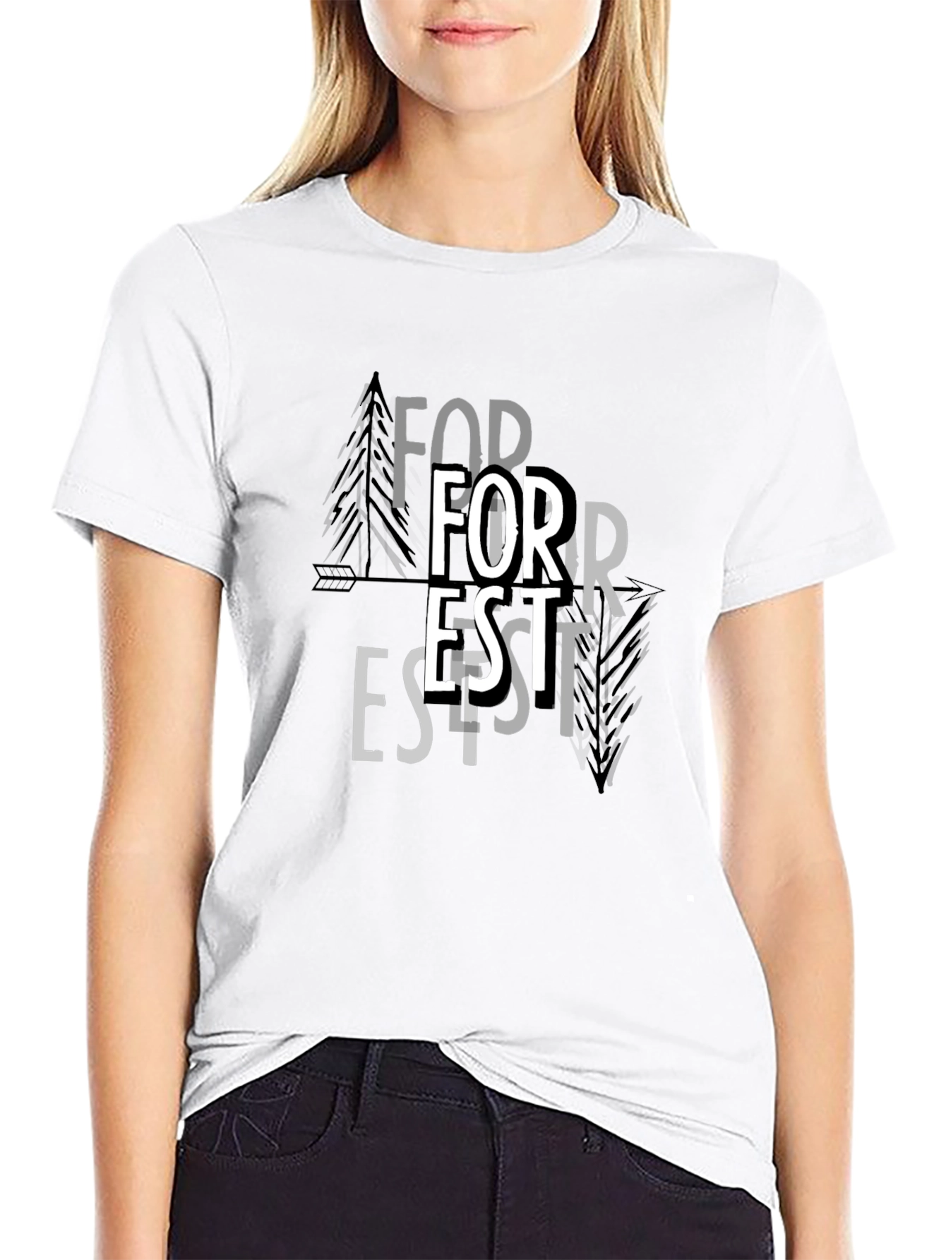 Black Forest Graphic Print Black T-Shirt view 9