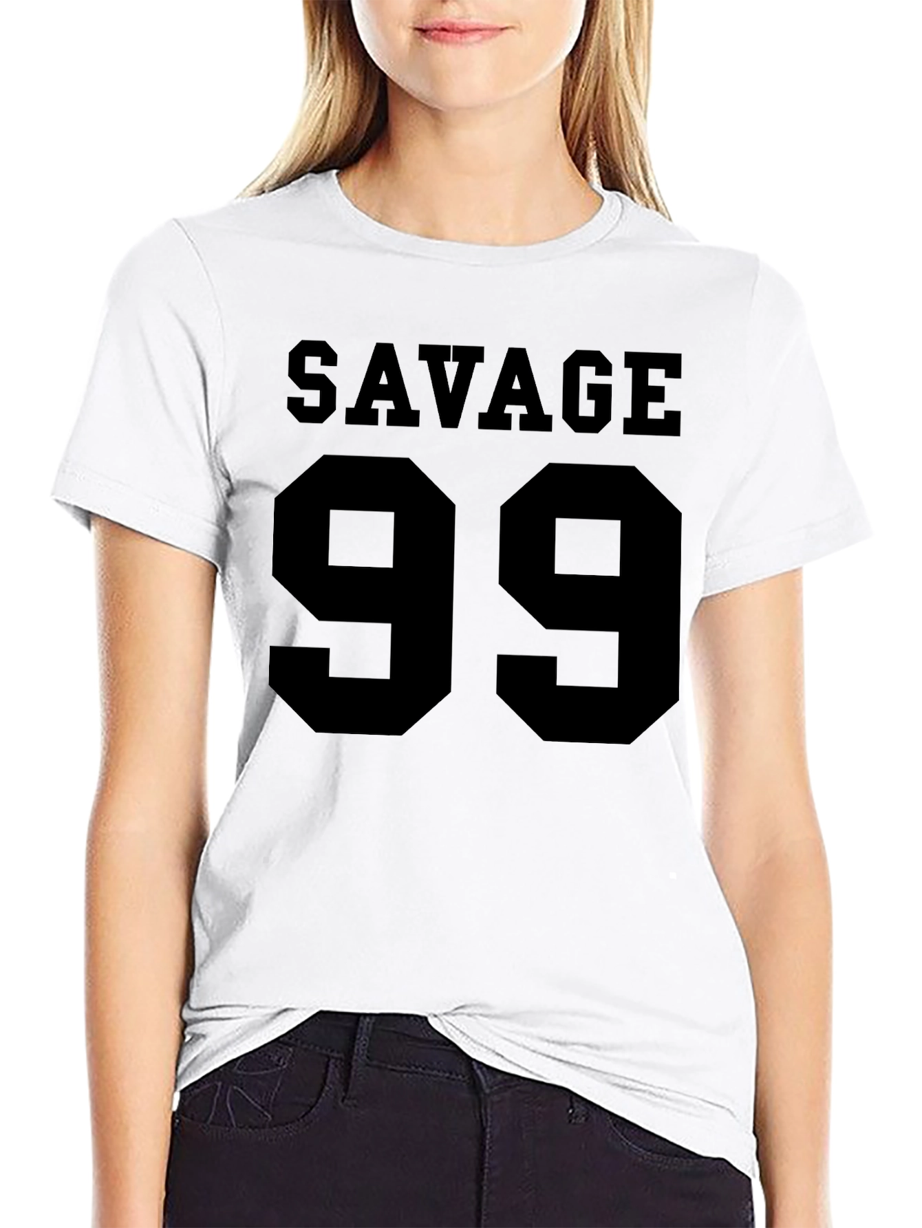 Black Savage 99 Men's Black Graphic T-Shirt view 9