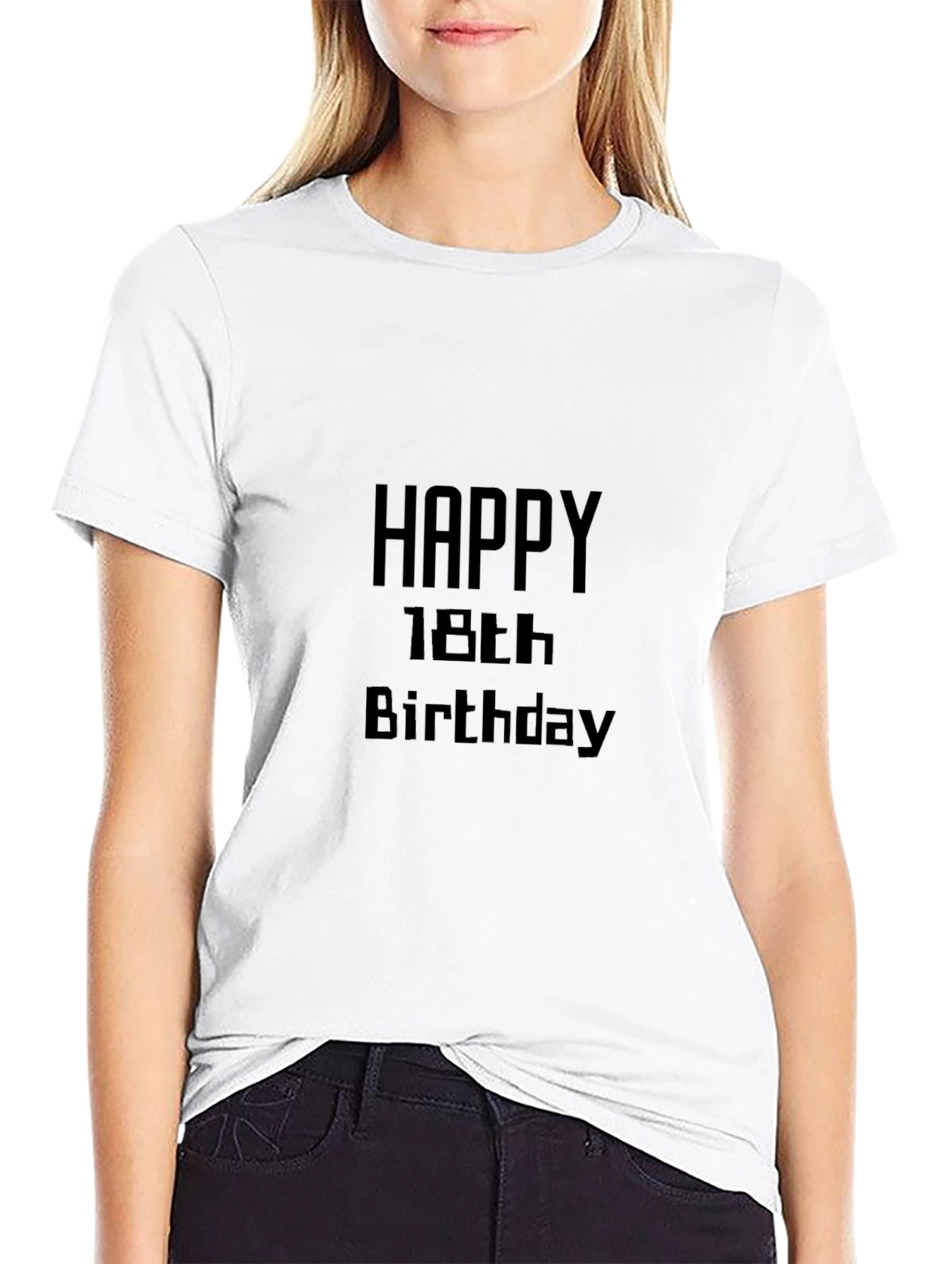 Black Happy 18th Birthday Black T-Shirt view 9