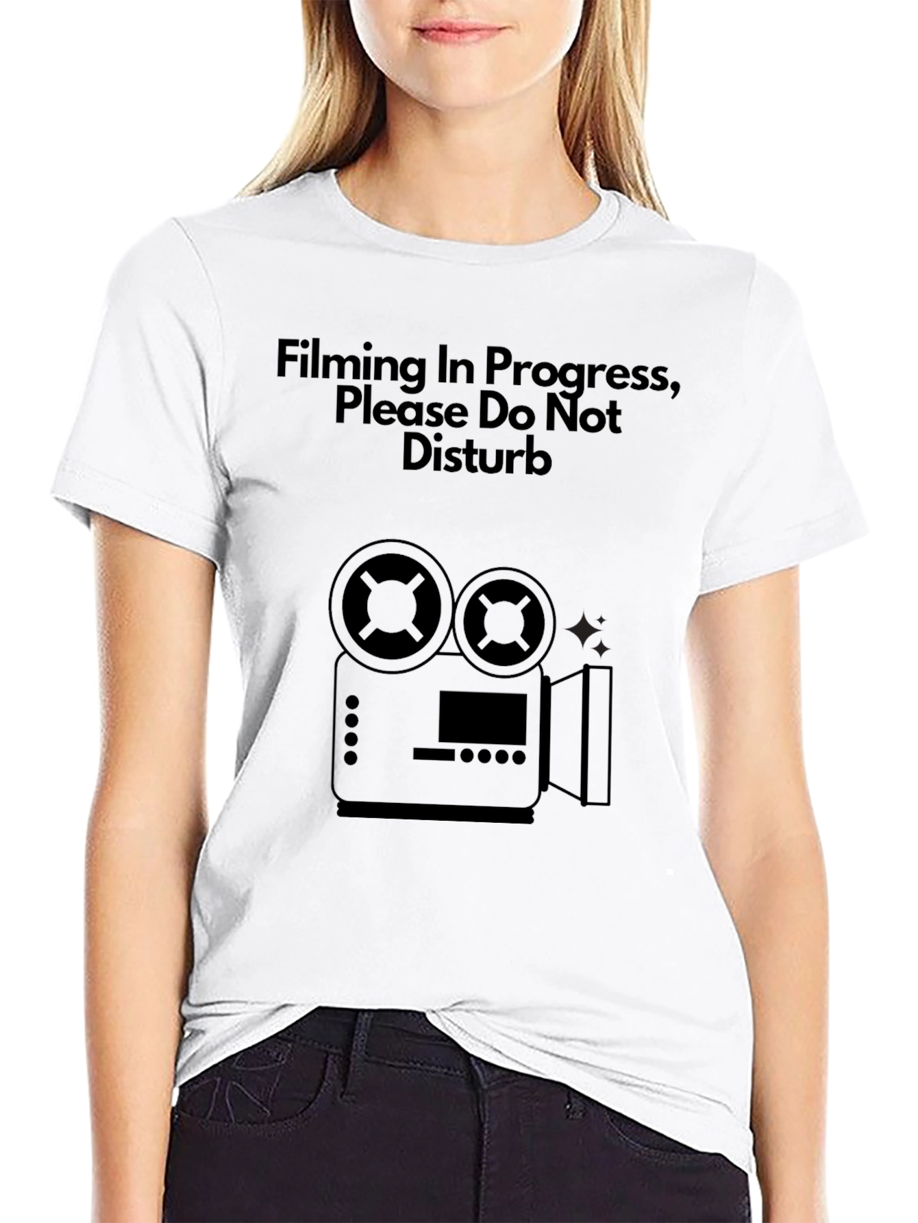 Black Filming in Progress T-Shirt - Movie Maker Crew Tee view 9