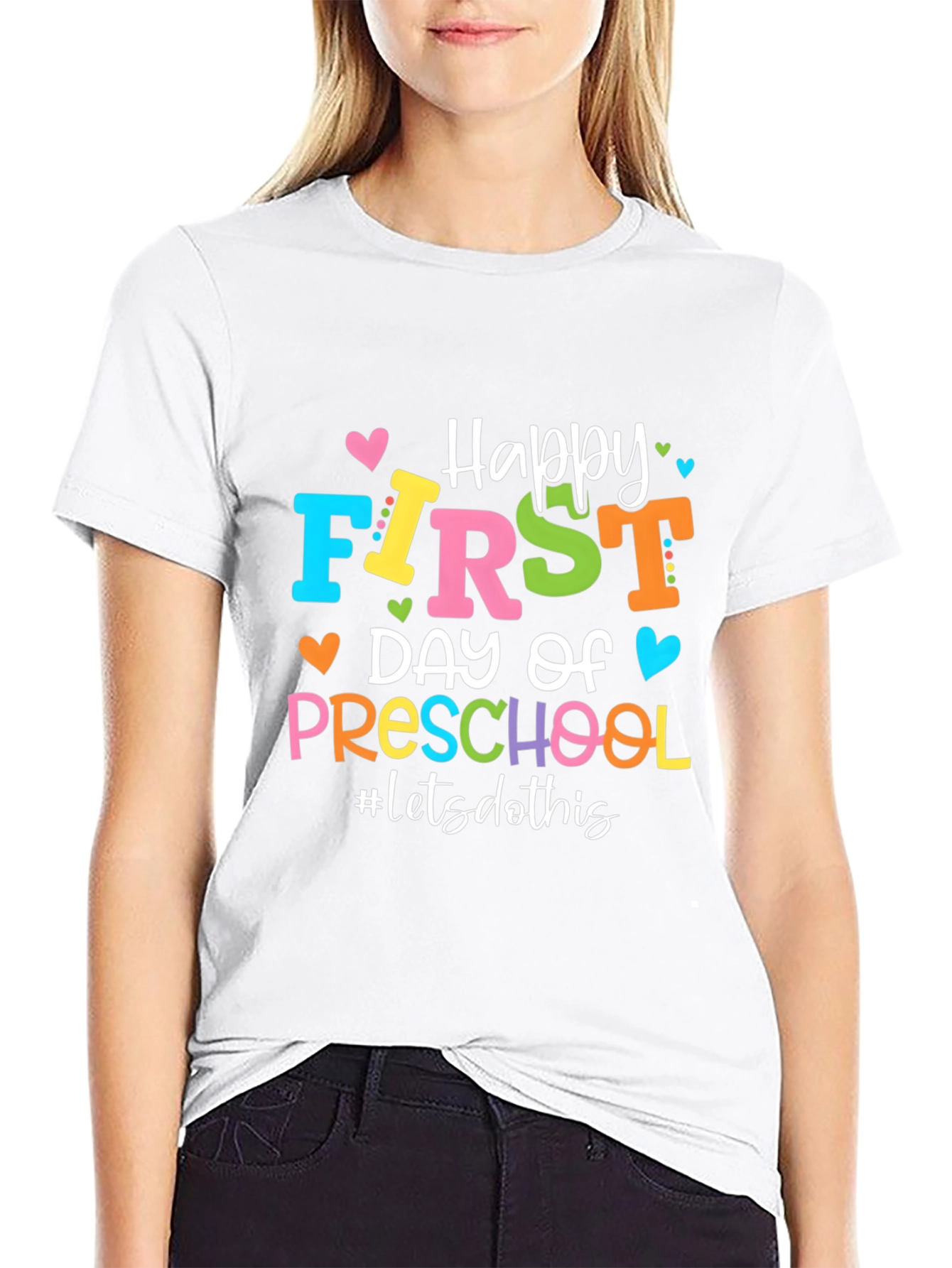 Black Happy First Day of Preschool T-Shirt view 9