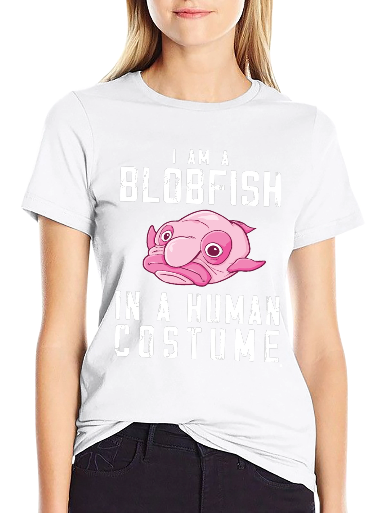Black Blobfish in Human Costume T-Shirt view 9