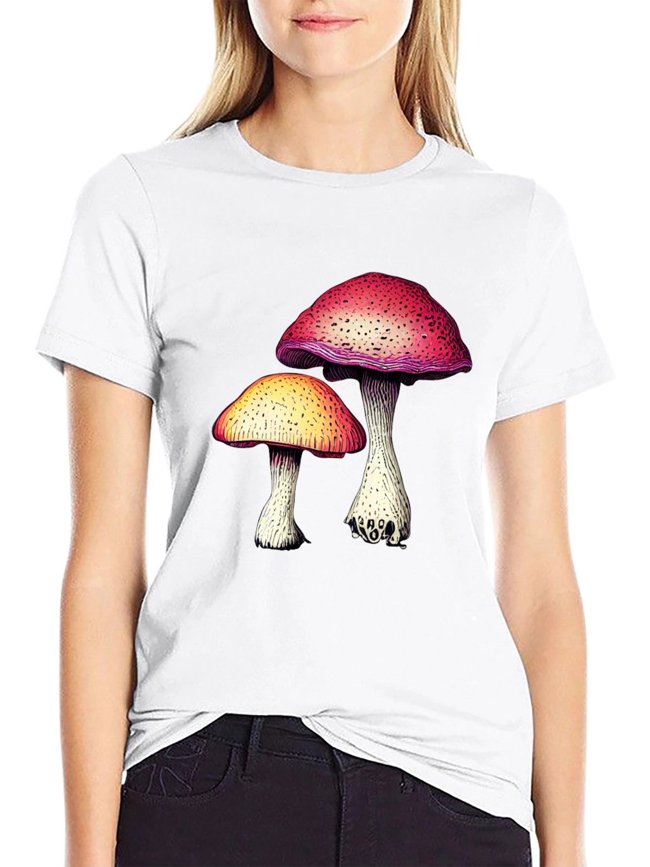 Black Mushroom Graphic Tee - Unique Design view 9