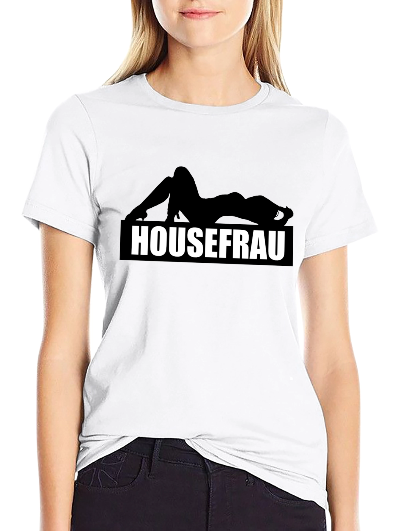 Black Housefrau Graphic T-Shirt - Black Tee view 9
