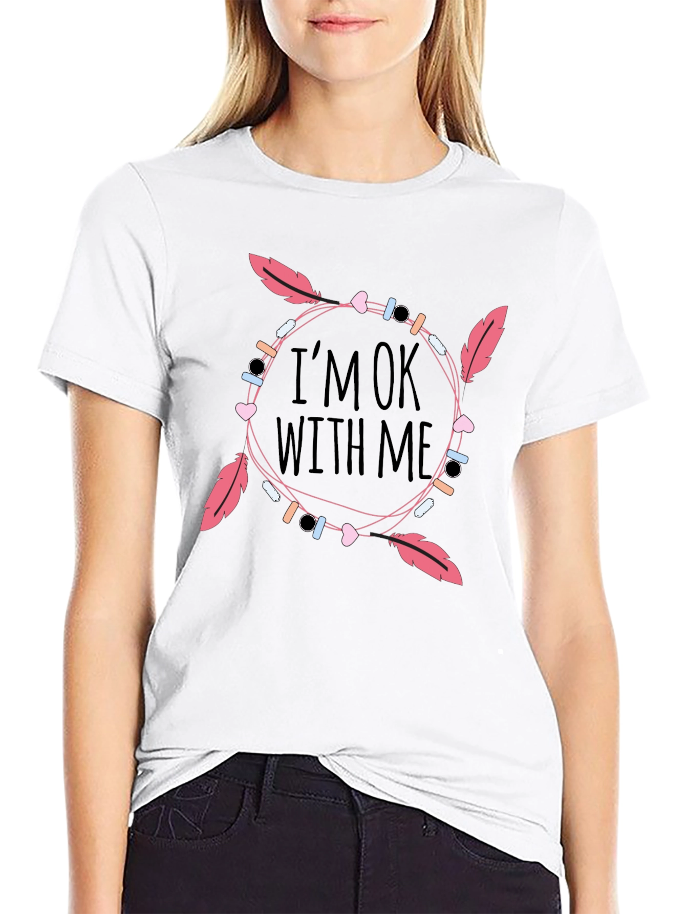 Black I'm OK With Me Graphic T-Shirt view 9