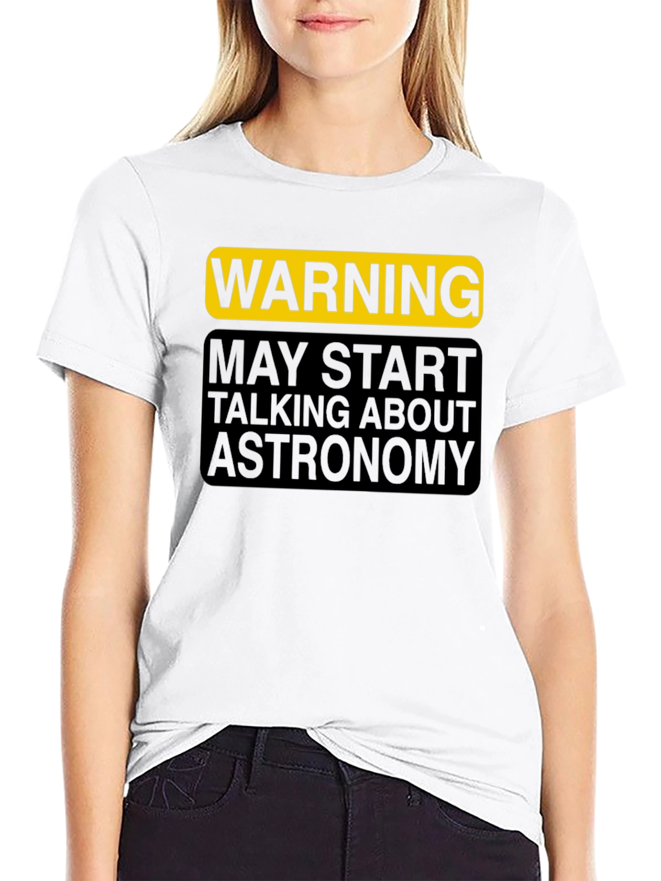 Black Warning Astronomy T-Shirt view 9