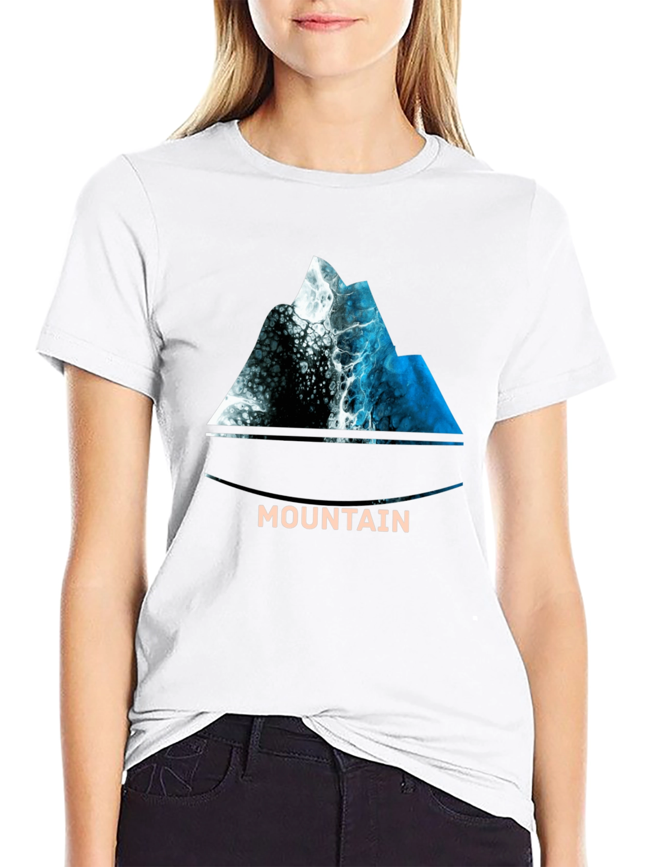 Black Mountain Graphic Print Black T-Shirt view 9