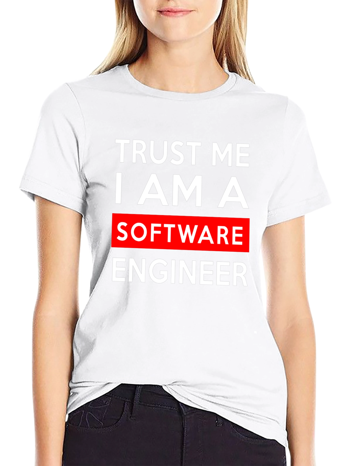 Black Trust Me, I Am A Software Engineer T-Shirt view 9