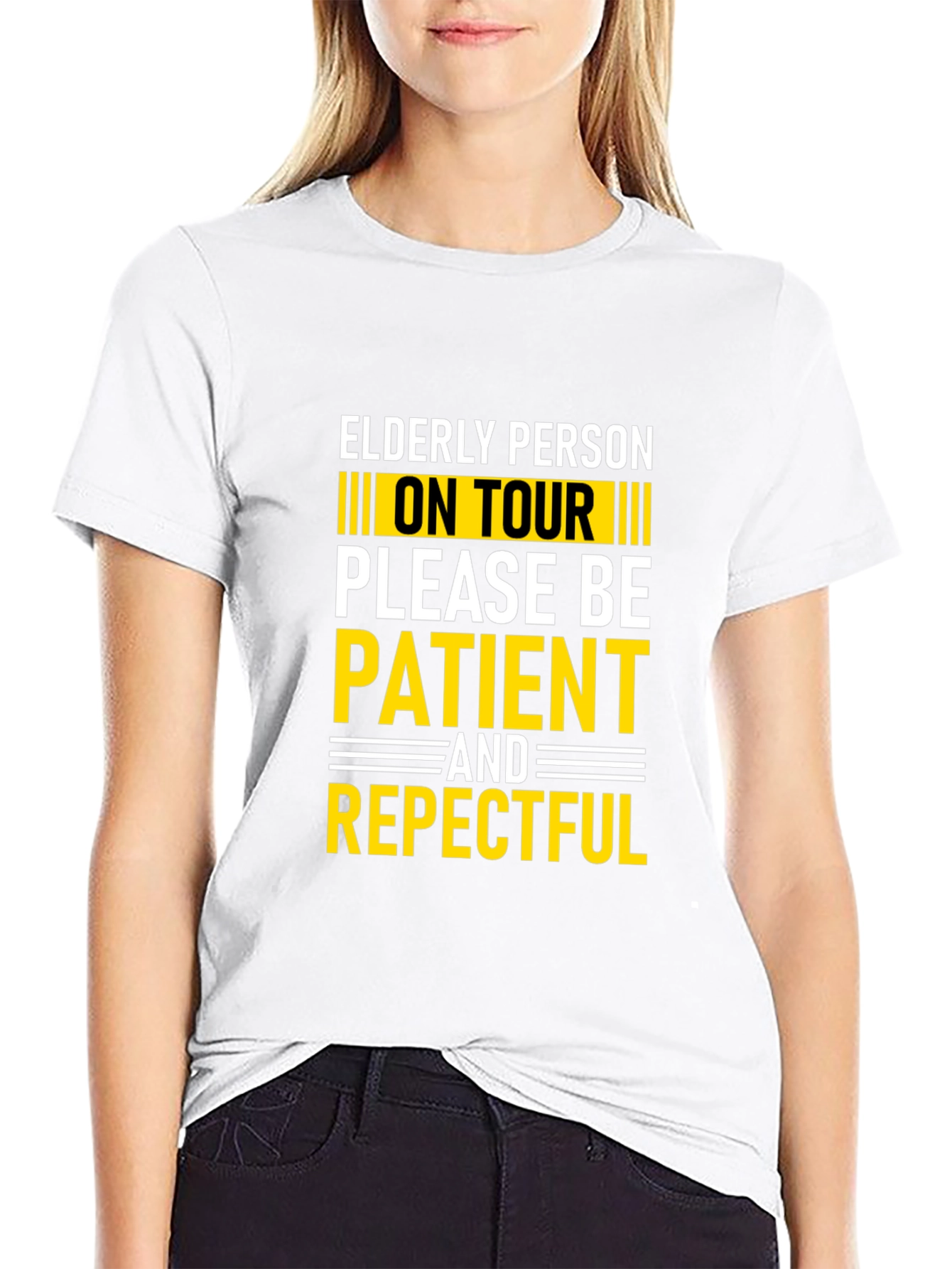 Black Elderly Person On Tour T-Shirt - Be Patient & Respectful view 9