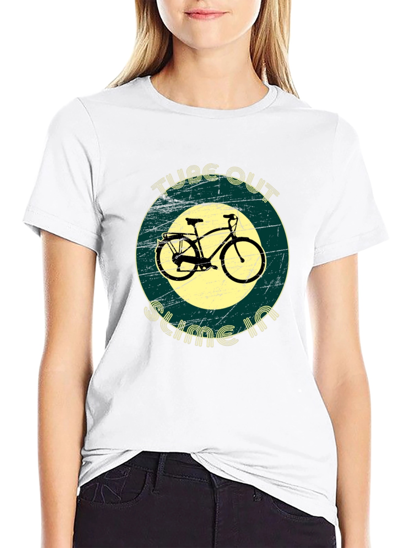 Vintage Bicycle T-Shirt - Tube Out Slime In - Cycling Tee - 9