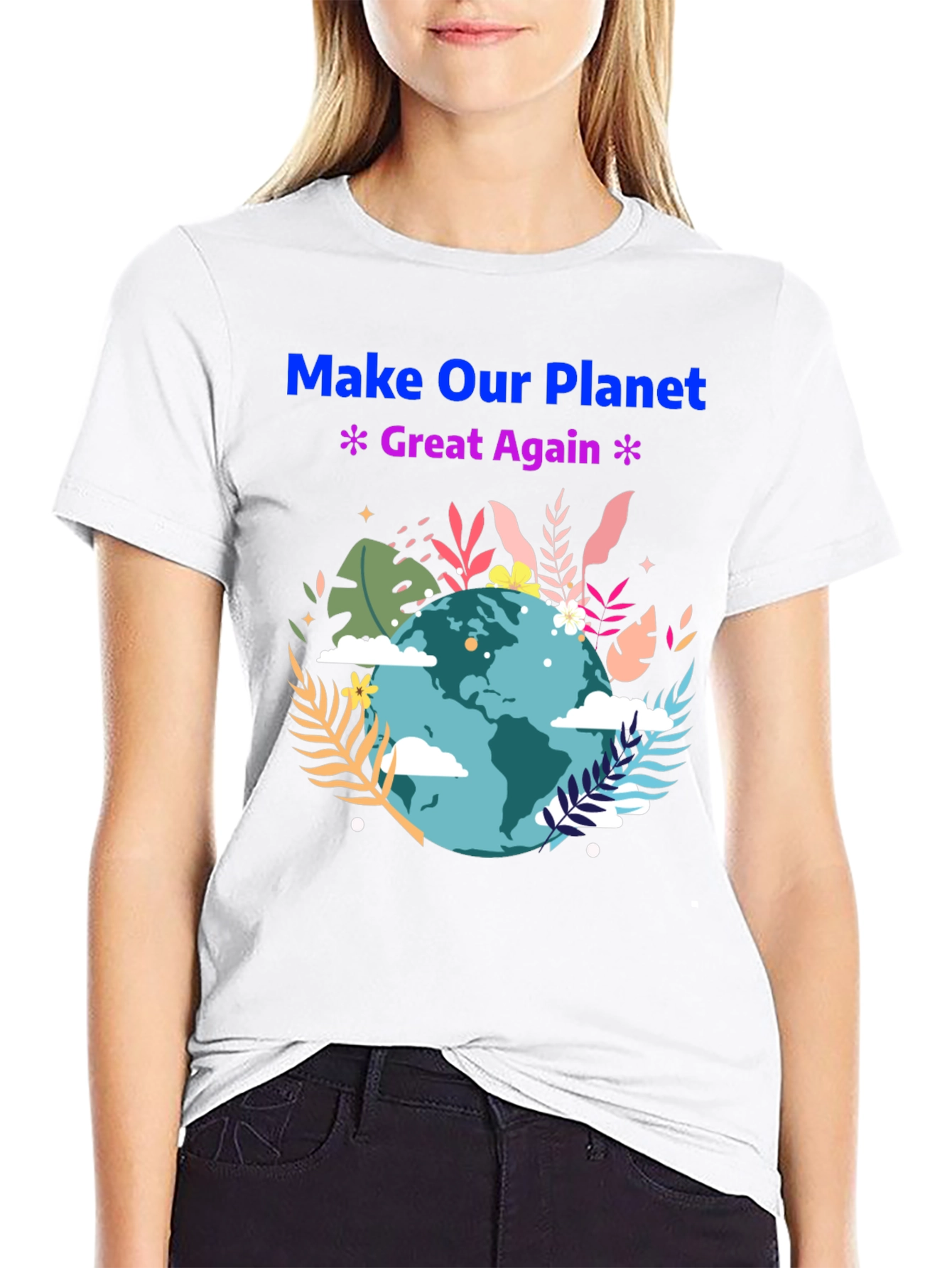 Black Eco-Friendly 'Make Our Planet Great Again' T-Shirt view 9