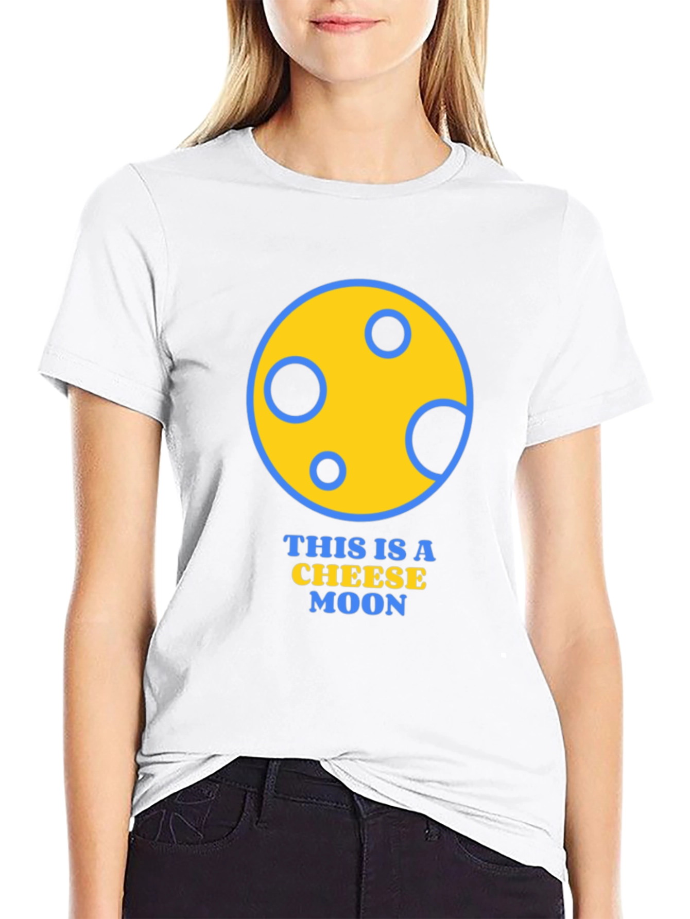Black Cheese Moon Graphic T-Shirt - Funny Novelty Tee view 9